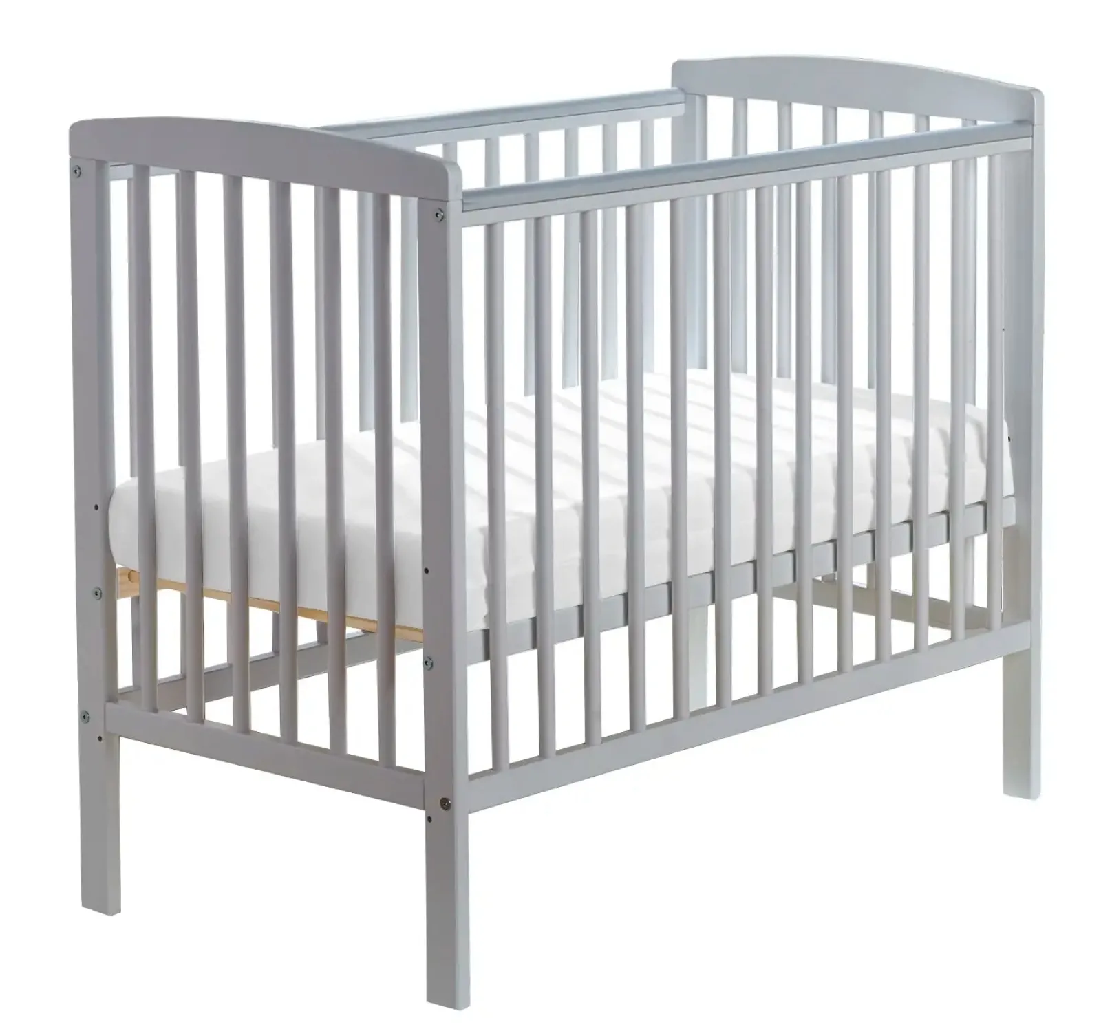 Little Helper Cots | Eco-Conscious Kozie Cot | Space Saving Cot | With Deluxe Foam Mattress & Blanket Option | Solid Pine | Soft Grey
