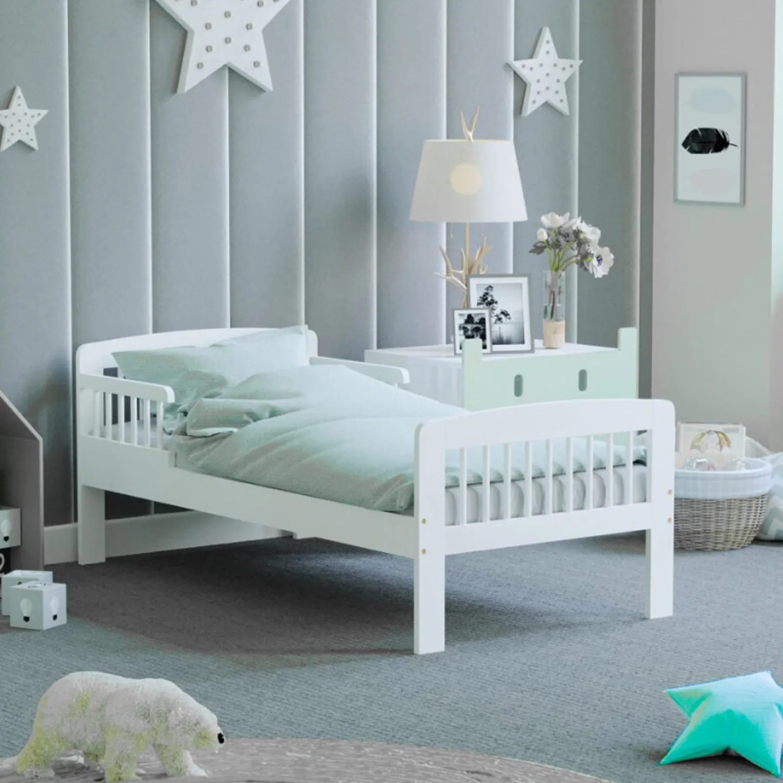 Little Helper Toddler Beds & Childrens Single Beds | Eco-conscious Solid Pine Wooden Toddler Bed | Beds for Toddlers | Kids Single Bed