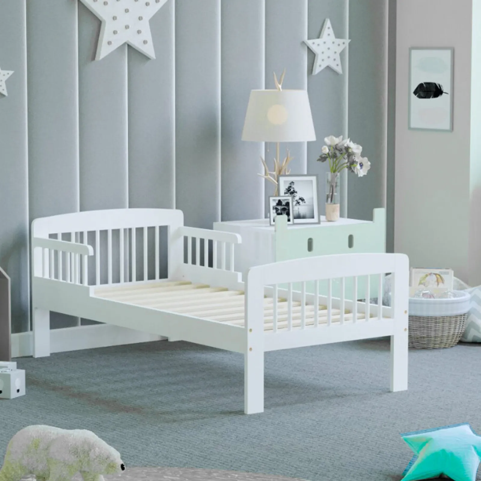 Little Helper Toddler Beds & Childrens Single Beds | Eco-conscious Solid Pine Wooden Toddler Bed | Beds for Toddlers | Kids Single Bed