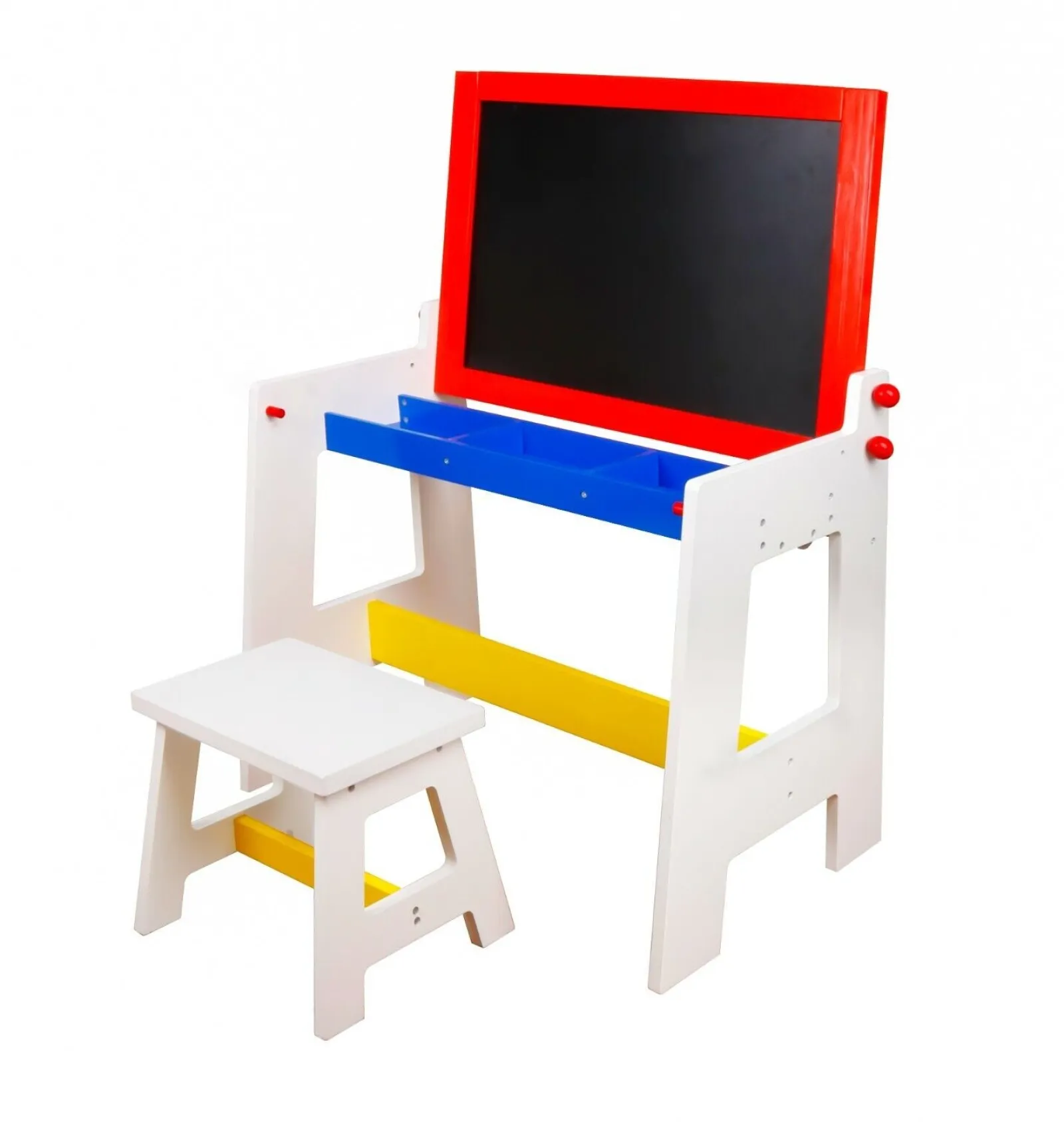 Little Helper Kids Arts & Crafts & Accessories | Easels & Accessories | Eco-Conscious Solid Wood 2-in-1 Desk & Stool Set with Easel, Storage & Paper Roll | 3-8 Years