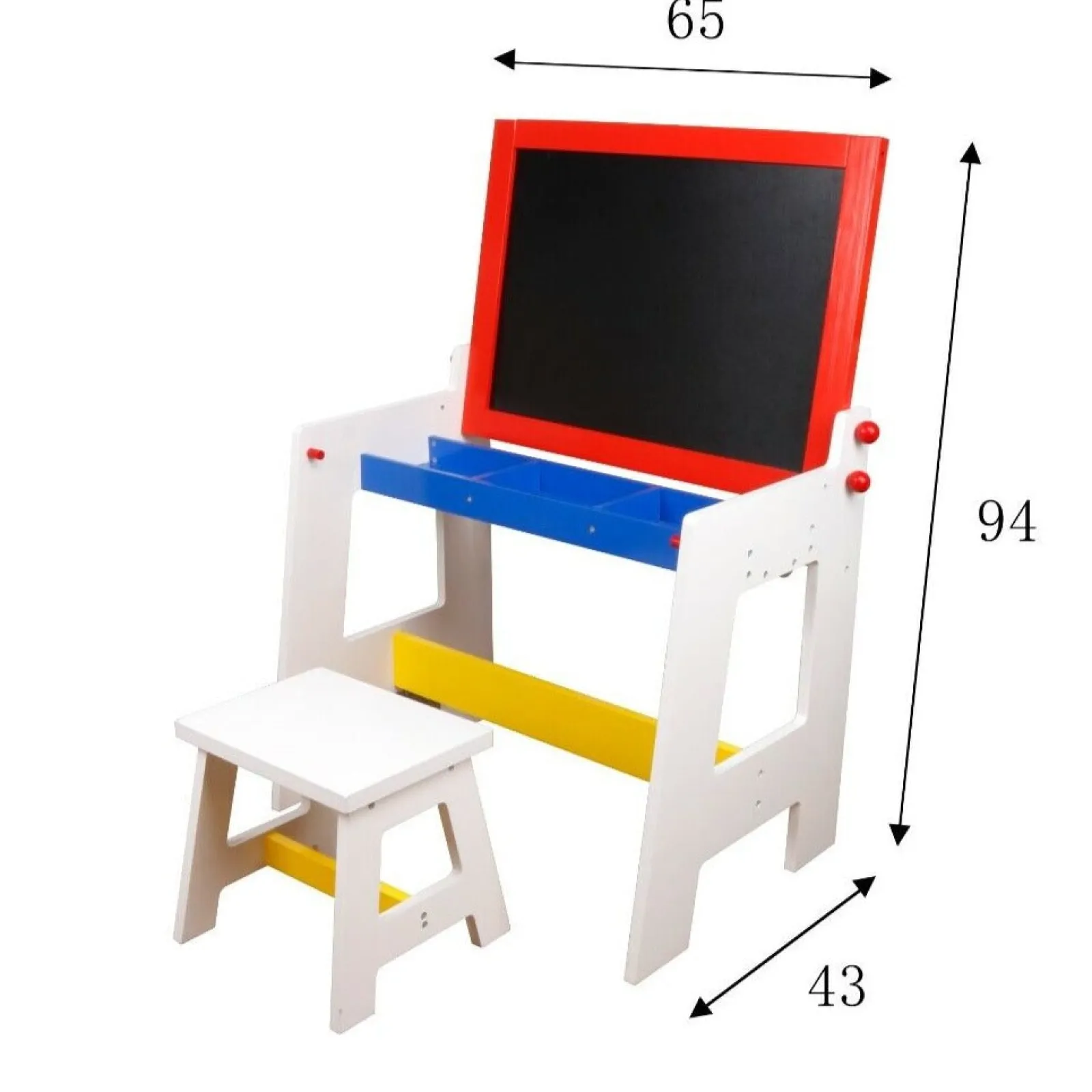 Little Helper Kids Arts & Crafts & Accessories | Easels & Accessories | Eco-Conscious Solid Wood 2-in-1 Desk & Stool Set with Easel, Storage & Paper Roll | 3-8 Years