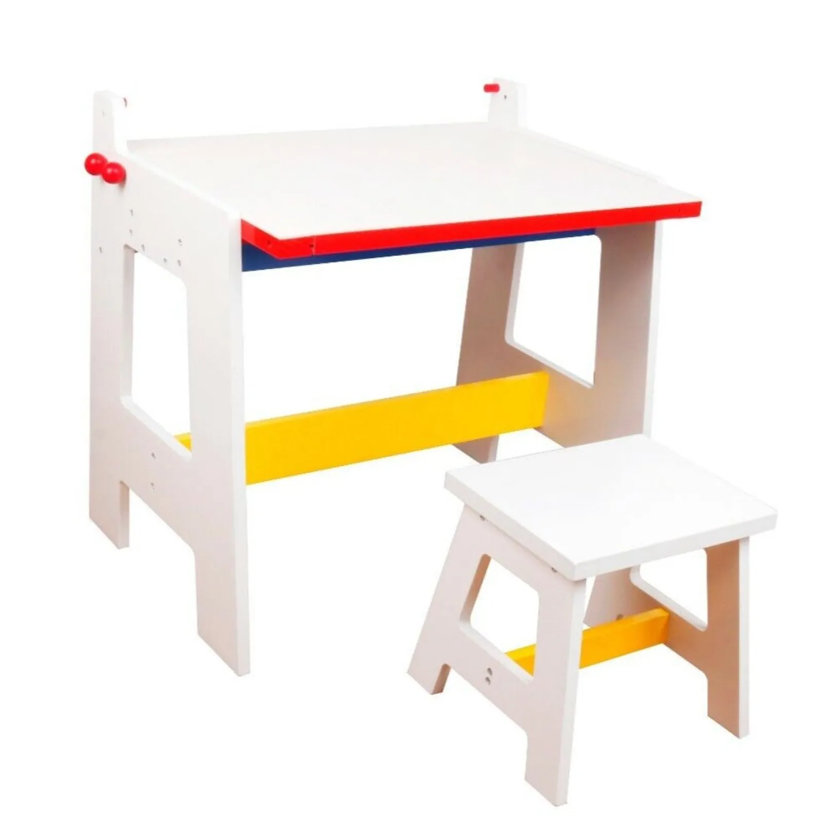 Little Helper Kids Arts & Crafts & Accessories | Easels & Accessories | Eco-Conscious Solid Wood 2-in-1 Desk & Stool Set with Easel, Storage & Paper Roll | 3-8 Years