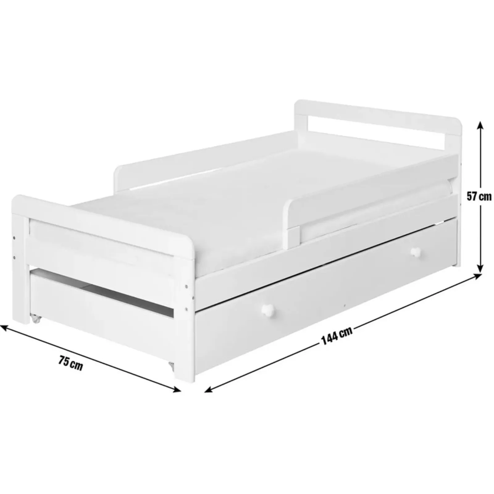 Little Helper Toddler Beds & Childrens Single Beds | Eco-conscious Solid Wood Toddler Bed with Underbed Storage Drawer | Beds for Toddlers | Kids Single Bed