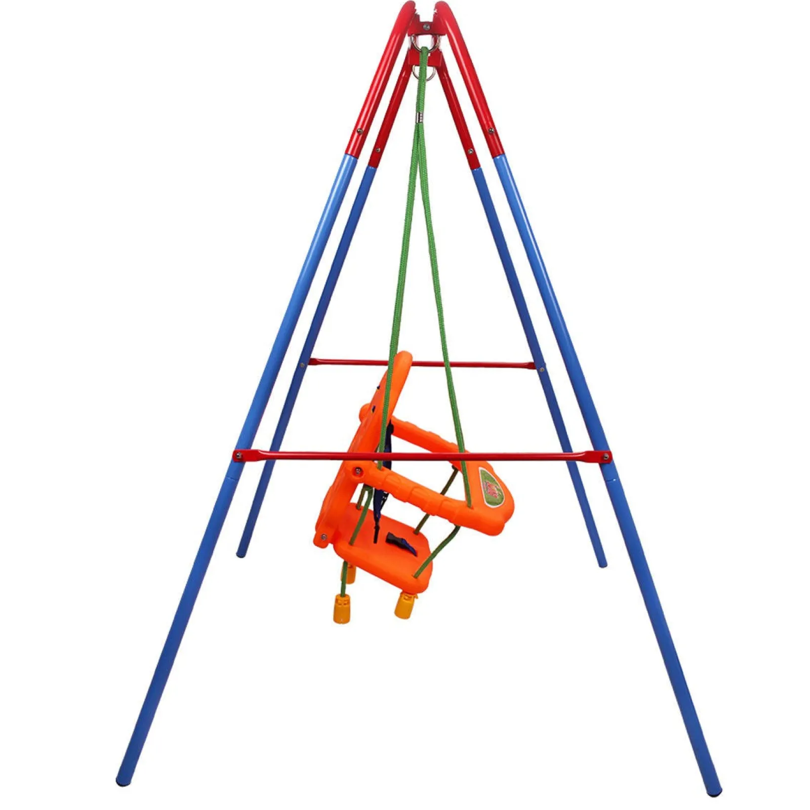 Little Helper Swing & Slide Sets & Garden Play & Trampolines | Eco-Friendly Plastic Garden Folding Outdoor Baby Swing With Baby Seat | Multicoloured | 12m - 3 years