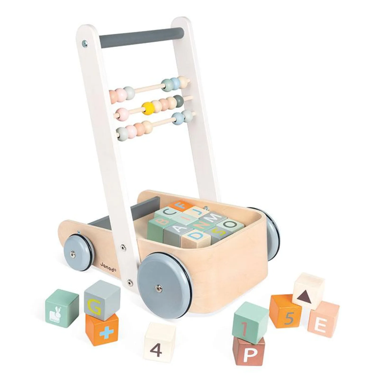Little Helper Wooden Toys & Educational Toys | Baby Gifts | Entertainers & Walkers | Sweet Cocoon Cart with ABC blocks | Walkers