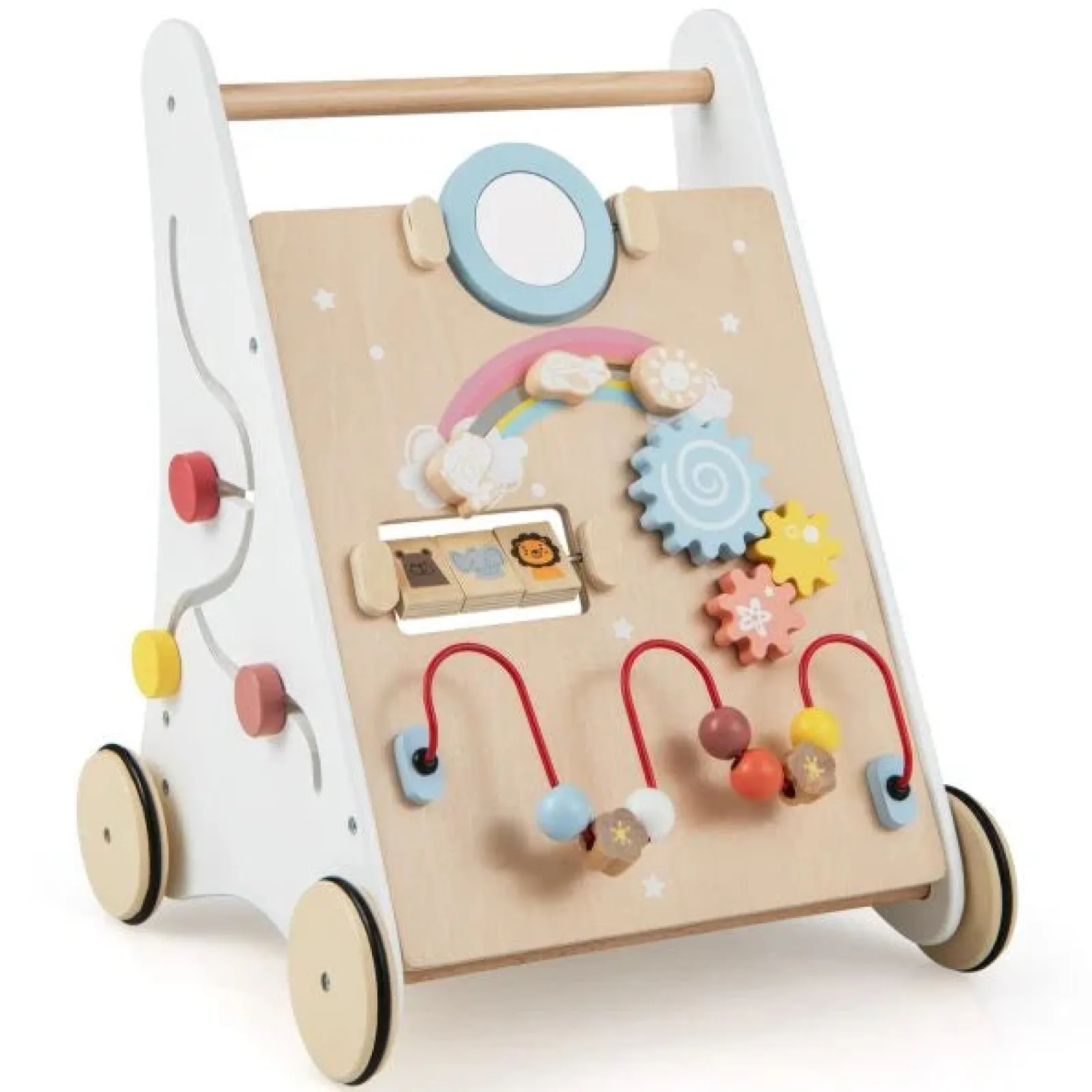 Little Helper Wooden Toys & Educational Toys | Ergonomic | Posture Promoting Sit-to-Stand Wooden Baby Walker | Multiple Built-in Toy Activities | 12m+