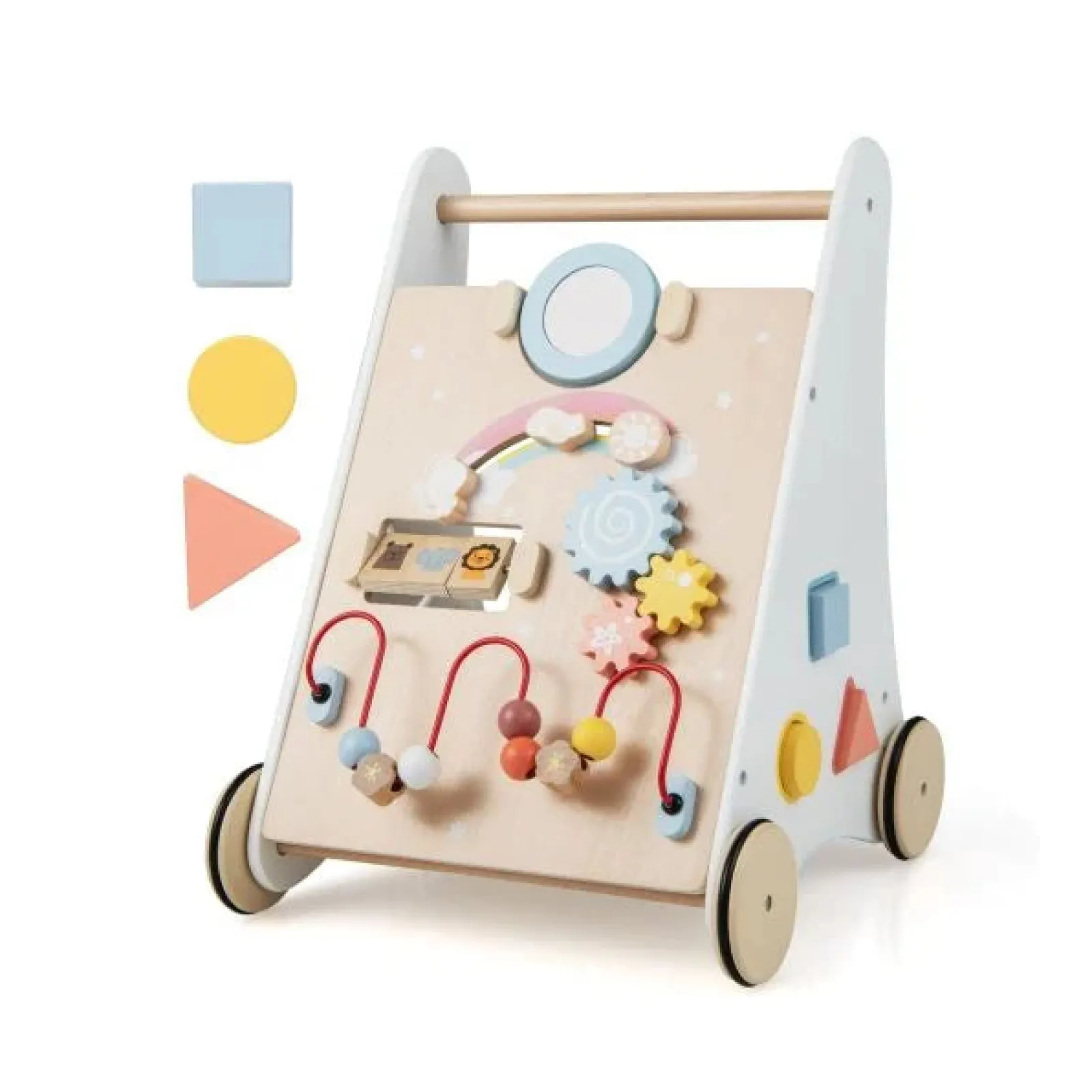 Little Helper Wooden Toys & Educational Toys | Ergonomic | Posture Promoting Sit-to-Stand Wooden Baby Walker | Multiple Built-in Toy Activities | 12m+