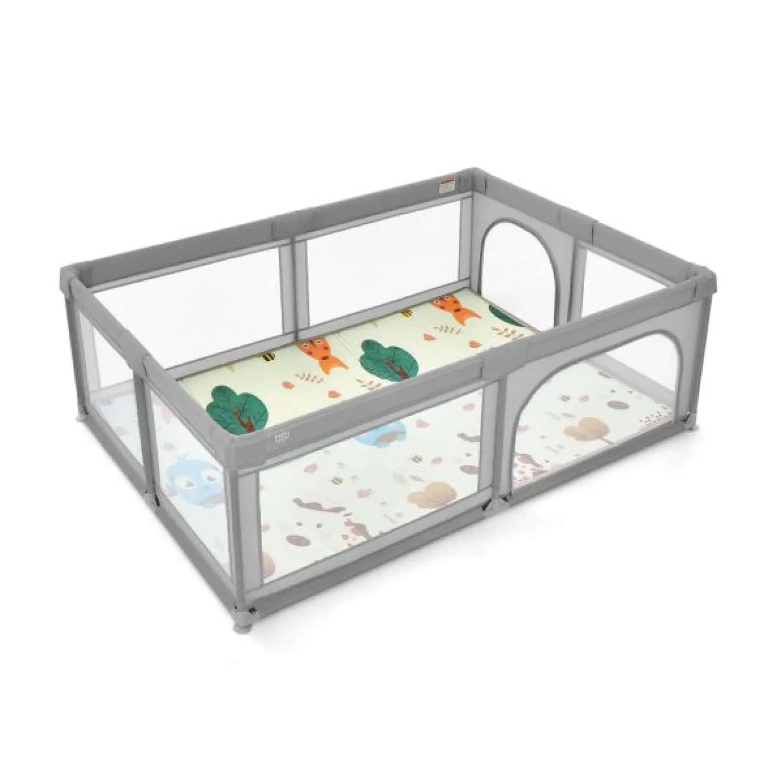 Little Helper Baby Playpens | Travel Cots & Travel Beds | Extra Large Baby Playpen | Ball Pool | 50 Balls & Carry Bag | Breathable Mesh Fabric | 2m x 1.4m | Soft Grey