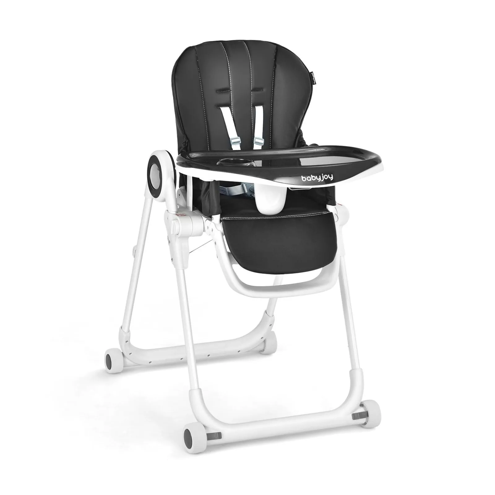 Little Helper High Chairs (plastic) | Folding & Height Adjustable Baby High Chair | Lockable Wheels | Removable Trays | Cushion
