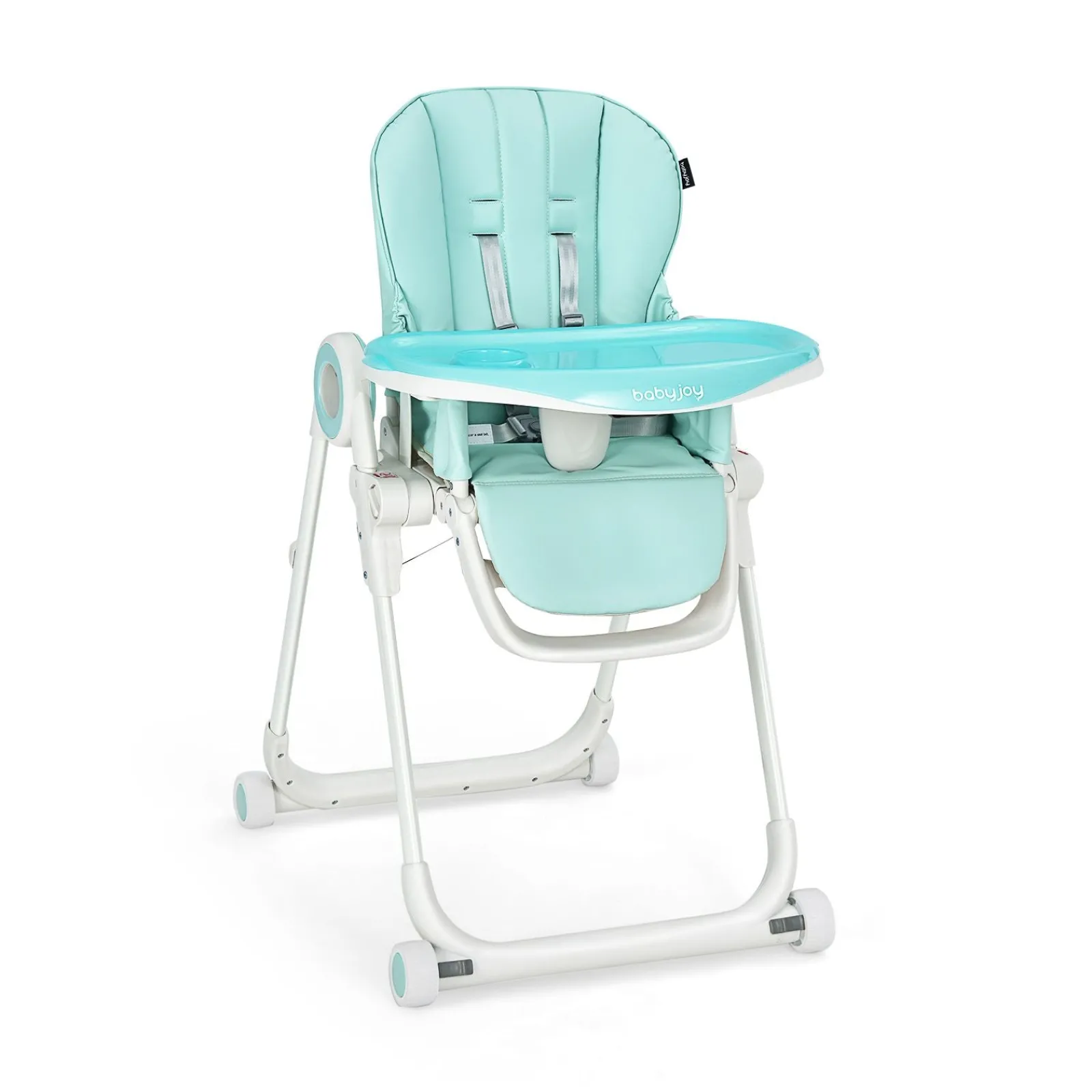 Little Helper High Chairs (plastic) | Folding & Height Adjustable Baby High Chair | Lockable Wheels | Removable Trays | Cushion