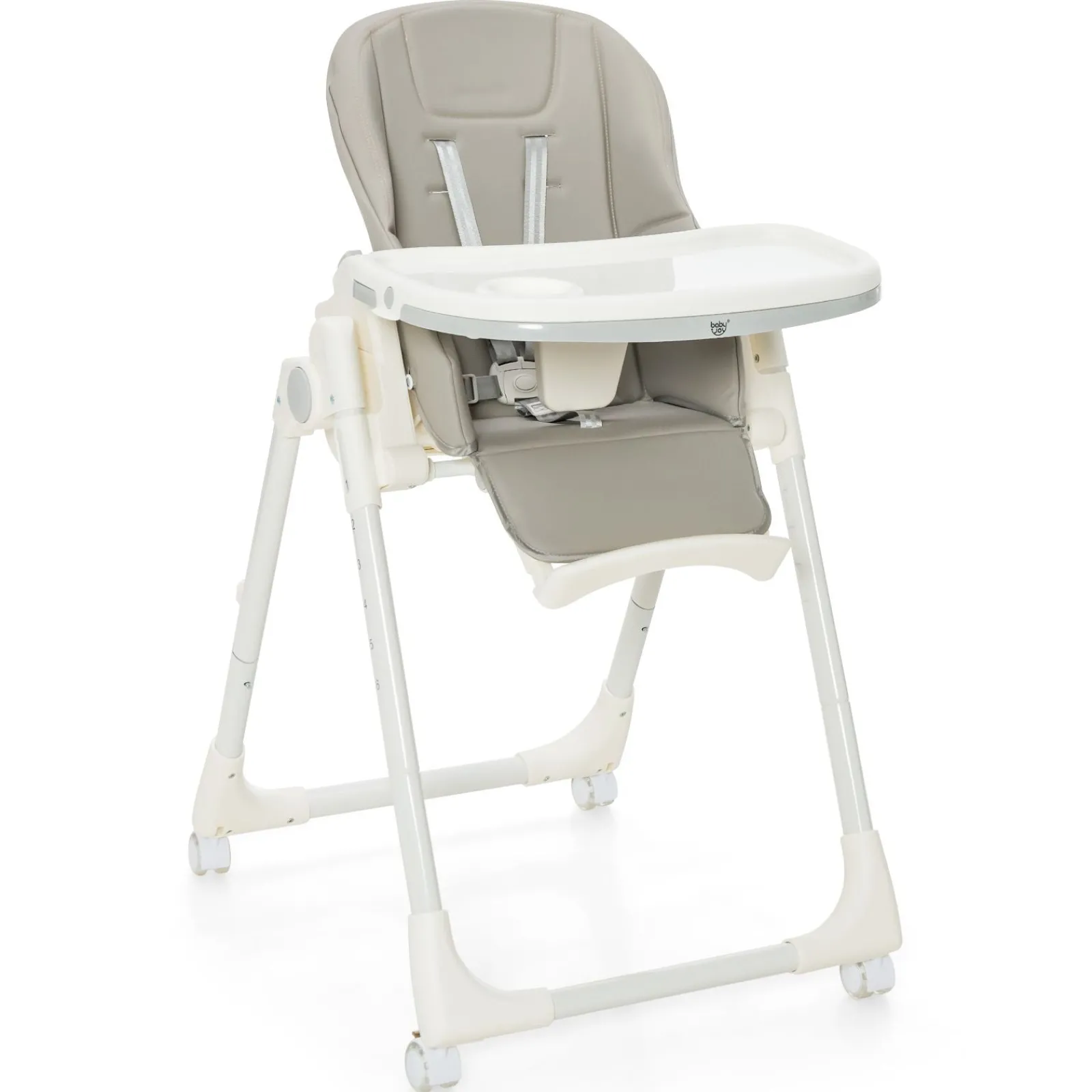 Little Helper High Chairs (plastic) | Folding | Reclining | Adjustable Baby High Chair | 5 Recline Positions | Grey