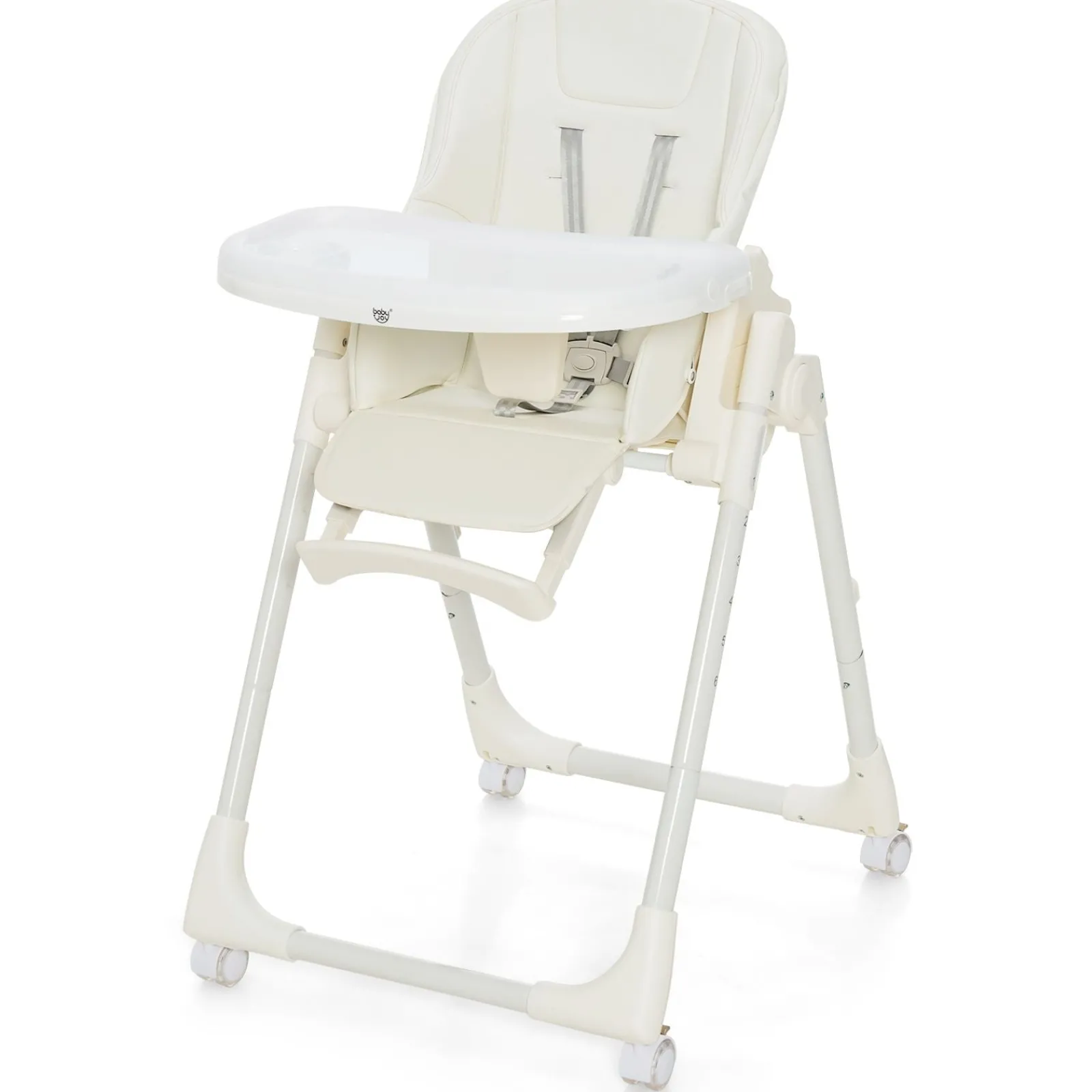 Little Helper High Chairs (plastic) | Folding | Reclining | Adjustable Baby High Chair | 5 Recline Positions | Winter White