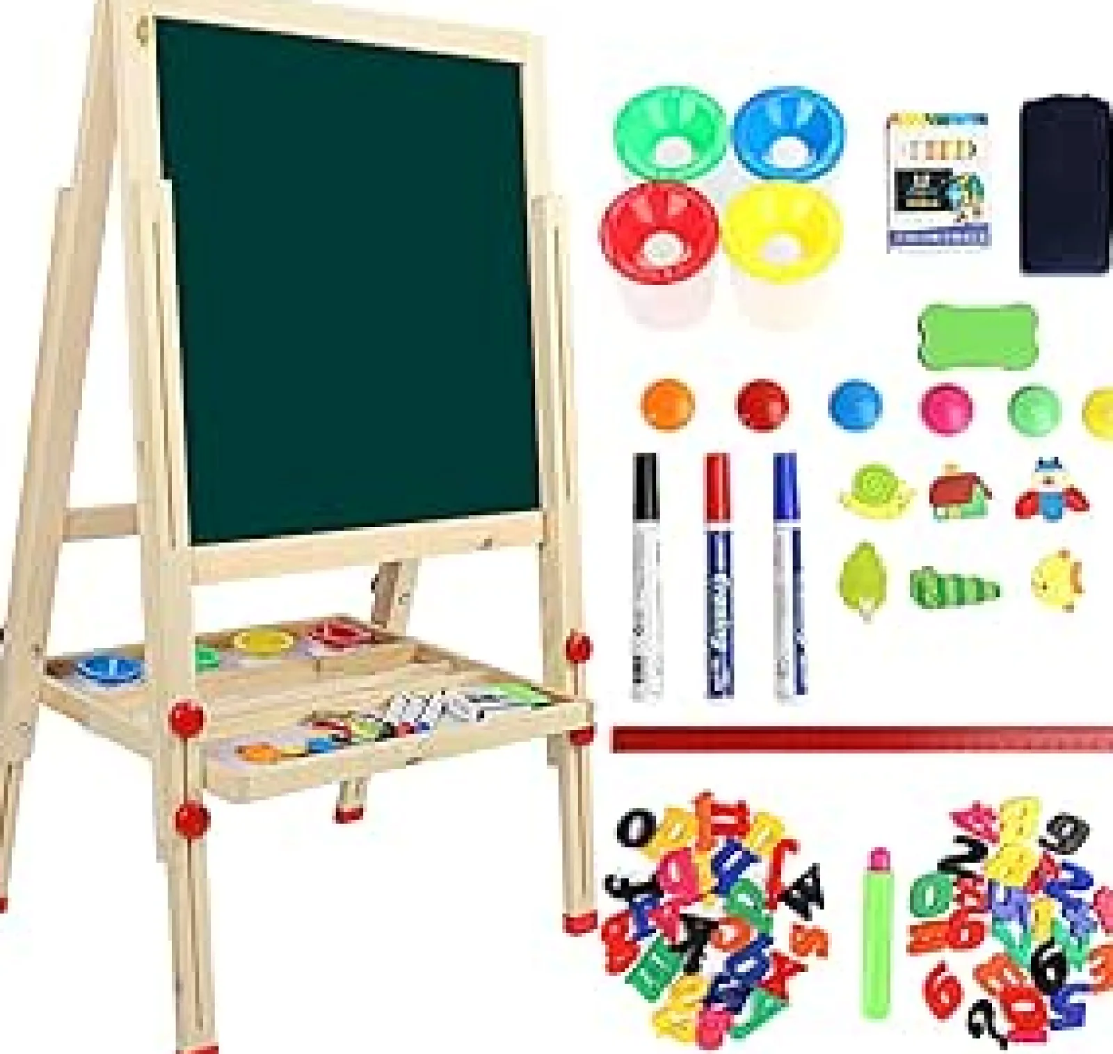 Little Helper Easels & Accessories | Kids Easels & Accessories | Folding Height Adjustable Easel | Whiteboard | Blackboard Double Easel | FREE Accessories | 3 Years +