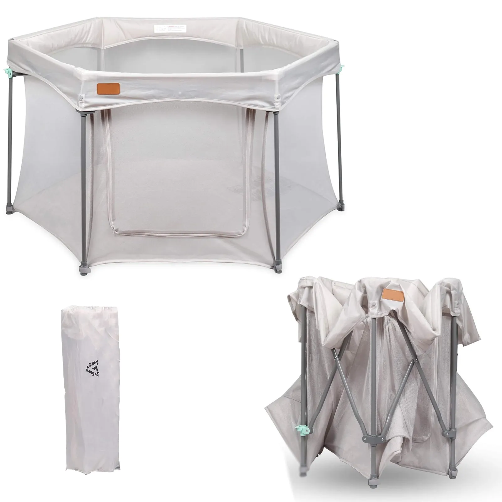 Little Helper Ball Pits & Ball Pools | Baby Playpens | Folding Quick Pop-up Baby Playpen | Ball Pool | Breathable Mesh Fabric | 1.36m Dia | Grey
