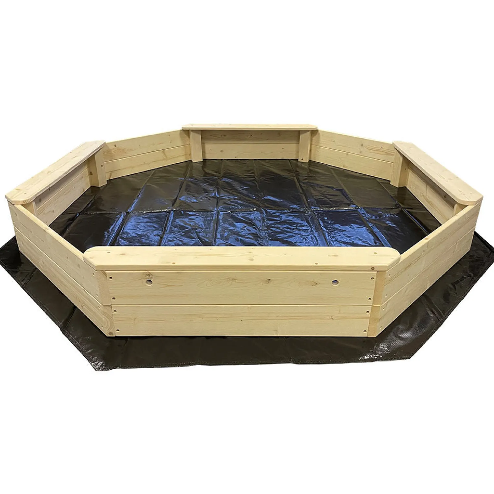 Little Helper Sand & Water Table & Sandpits & Mud Kitchens | Giant Eco FSC Deluxe Wooden Sandpit with Waterproof Cover | 1.77m diameter | 18m+