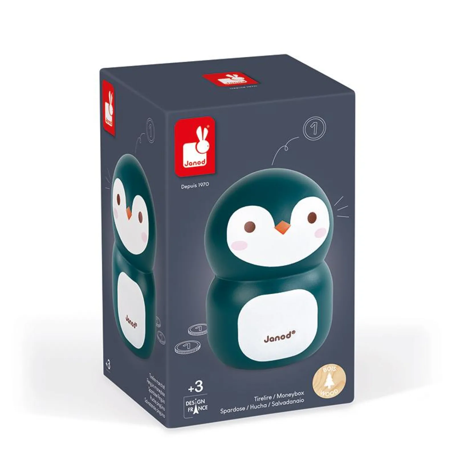 Little Helper Wooden Toys & Educational Toys | Baby Gifts | Gifts for Baby | Penguin Moneybox | Nursery Branded Gifts