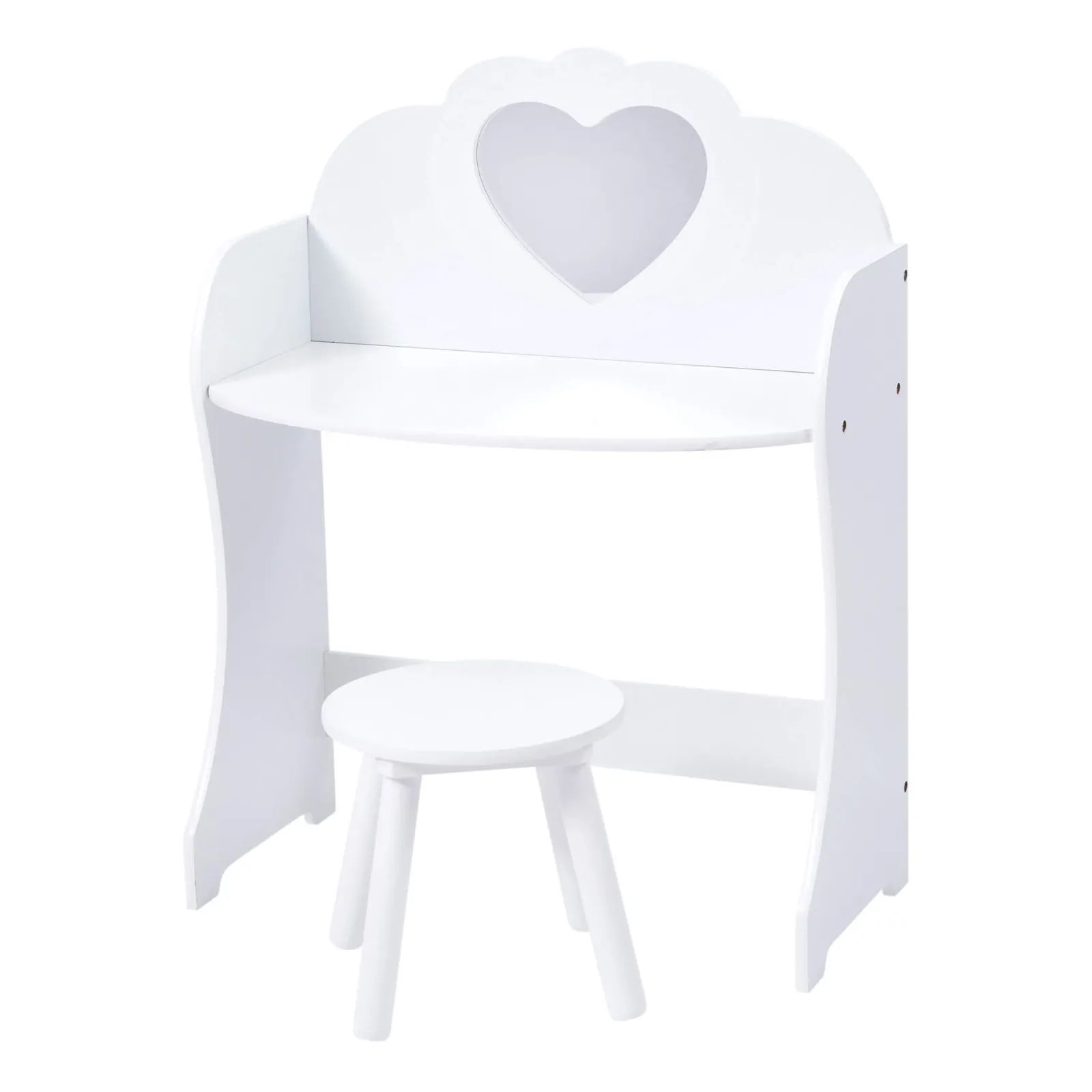Little Helper Table & Chairs (wooden) | Dressing Tables & Vanity Tables | Girls | Childrens Dressing Table | Vanity Table cum Desk & Stool | Solid White Wood