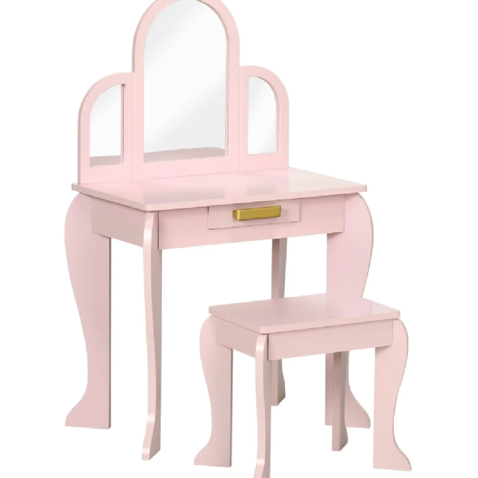 Little Helper Dressing Tables & Vanity Tables | Girls Dressing Table with Mirror and Stool | Vanity Unit with Drawer | Pink | 3-6 Years
