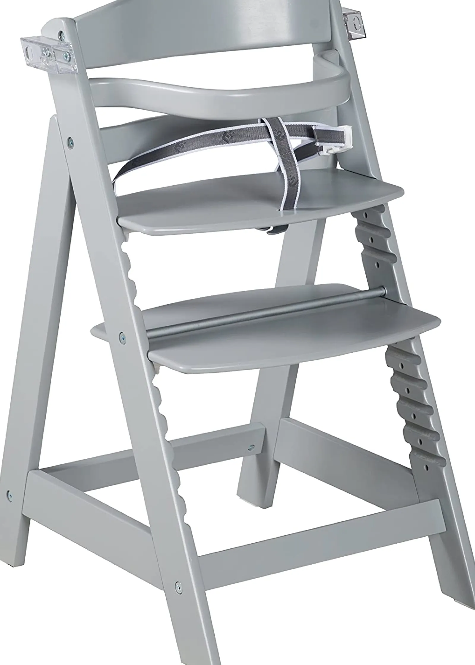 Little Helper High Chairs (wooden) | Grow-with-me Adjustable Eco Wooden High Chair with Quick Release Tray | Grey | 6m - 10 years