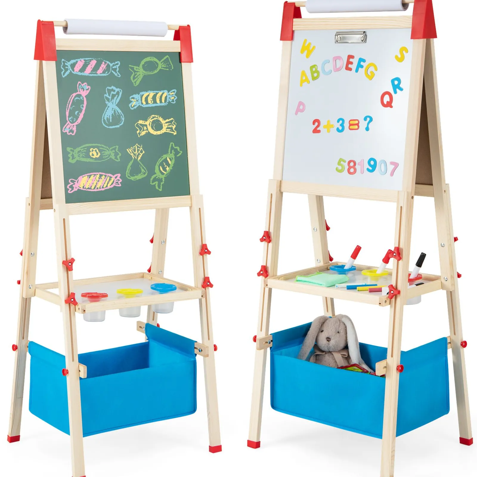 Little Helper Easels & Accessories | Kids Easels & Accessories | Grow-with-Me 3-in-1 Height Adjustable 2-Sided Wooden Art Easel | Magnetic Whiteboard & Blackboard | 3-8 Years