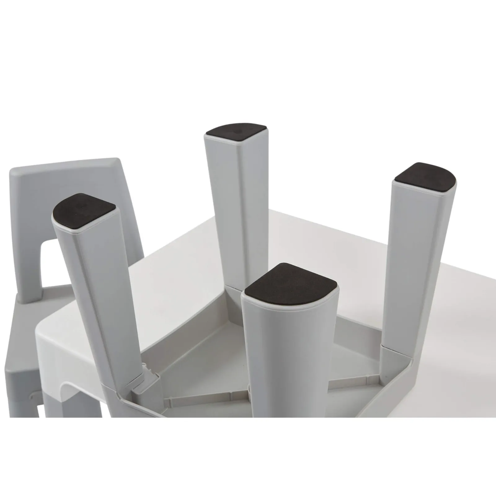 Little Helper Table & Chairs (plastic) | Grow-with-me Kids Height Adjustable Table & Chairs | Storage | 2-8 years | Grey & White