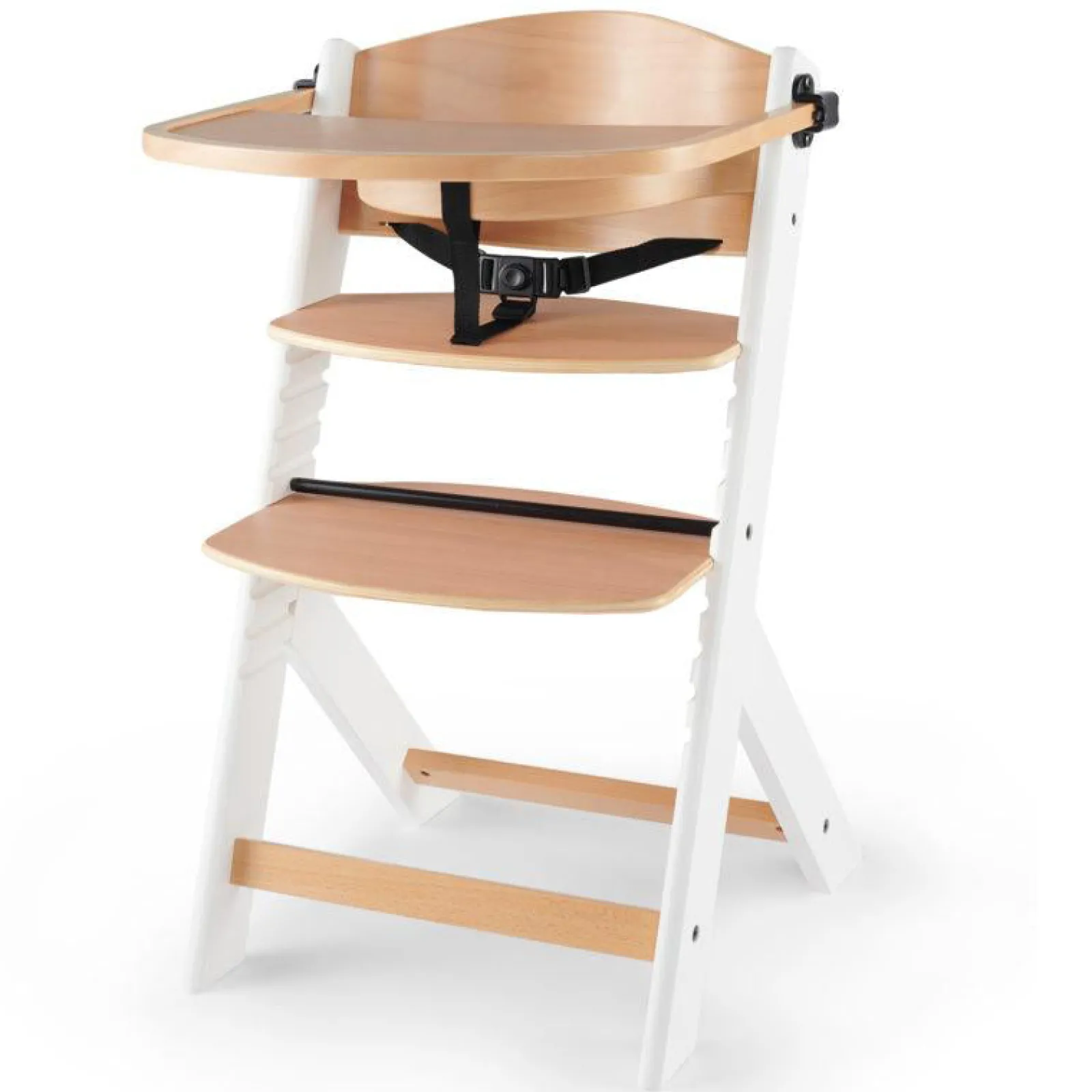 Little Helper High Chairs (wooden) | Grow-with-Me Modern Eco-Wooden Highchair & Tray | Height Adjustable | Desk Chair | Natural & White Finish | 6m - 10 years