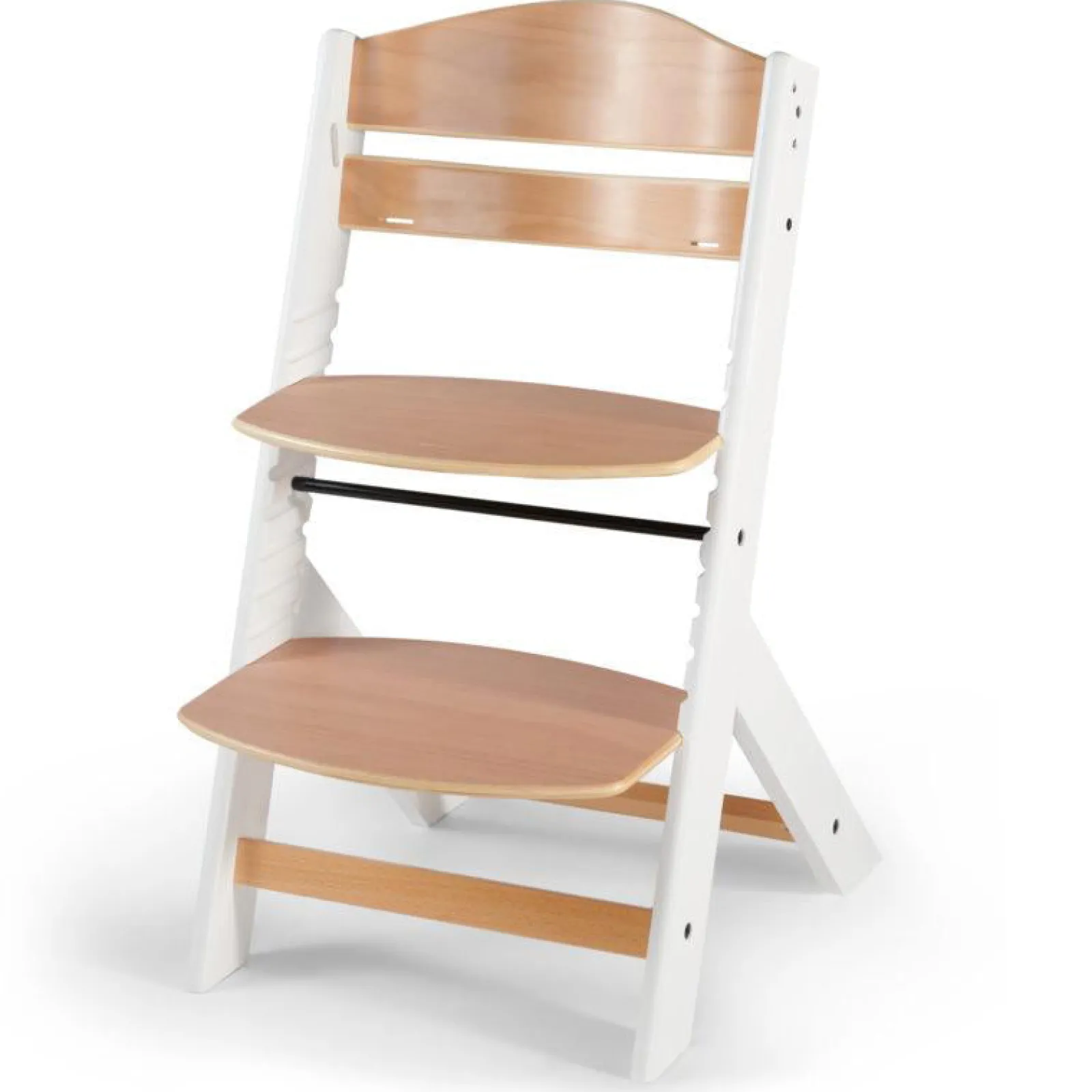Little Helper High Chairs (wooden) | Grow-with-Me Modern Eco-Wooden Highchair & Tray | Height Adjustable | Desk Chair | Natural & White Finish | 6m - 10 years