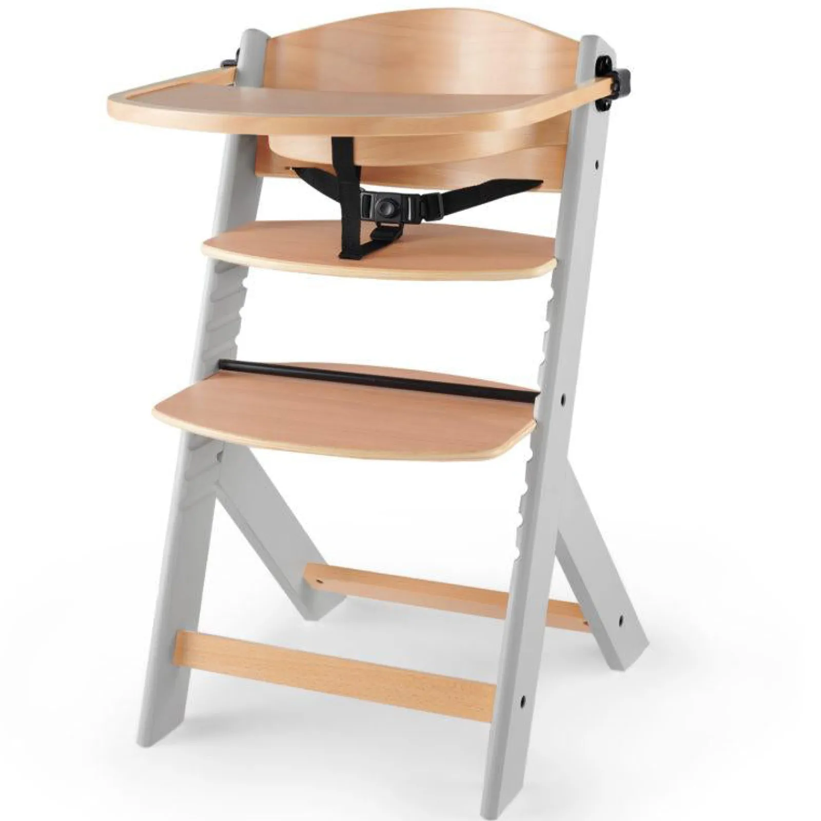 Little Helper High Chairs (wooden) | Grow-with-Me Modern Eco-Wooden Highchair & Tray | Height Adjustable | Desk Chair | Soft Grey & Natural Finish | 6m - 10 years
