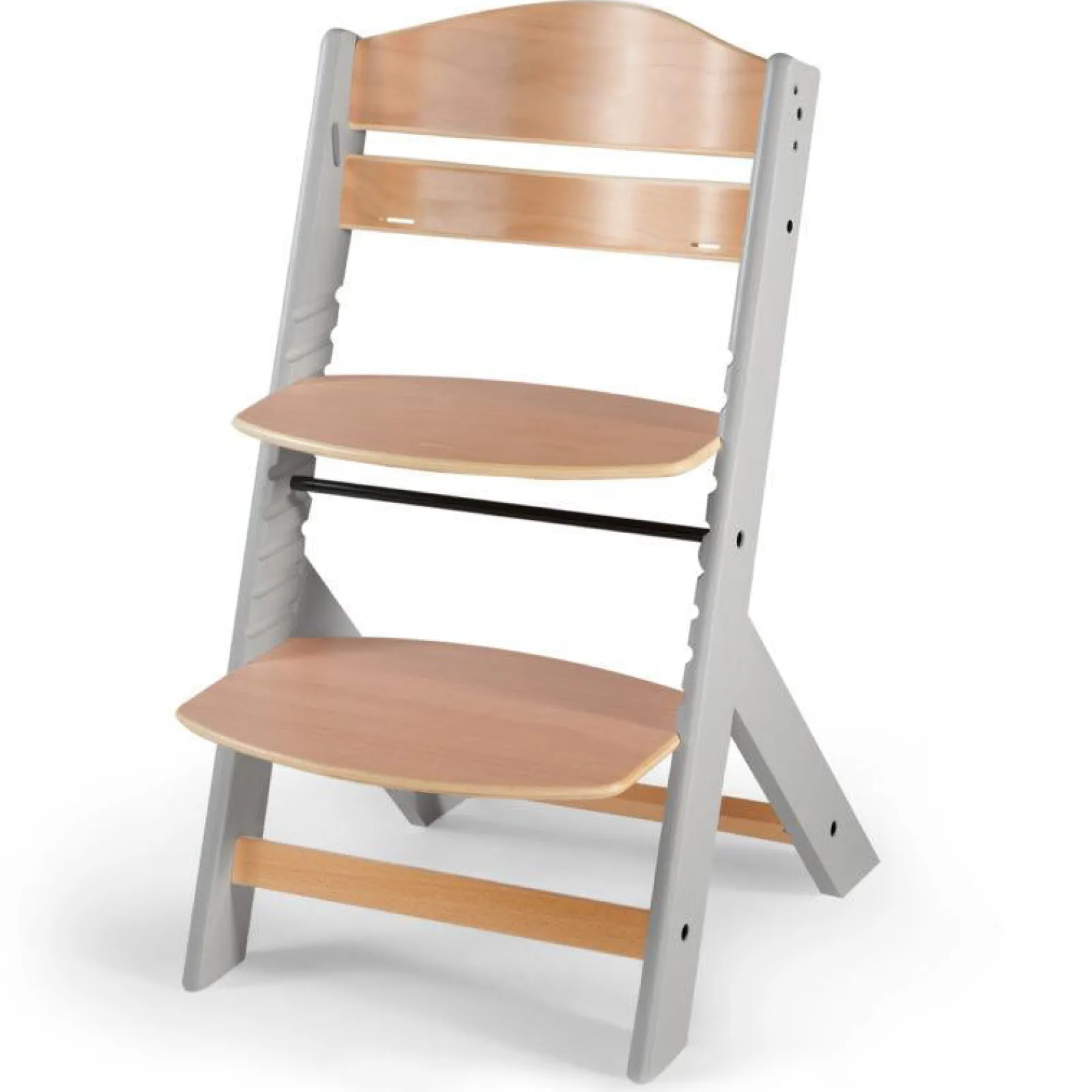 Little Helper High Chairs (wooden) | Grow-with-Me Modern Eco-Wooden Highchair & Tray | Height Adjustable | Desk Chair | Soft Grey & Natural Finish | 6m - 10 years