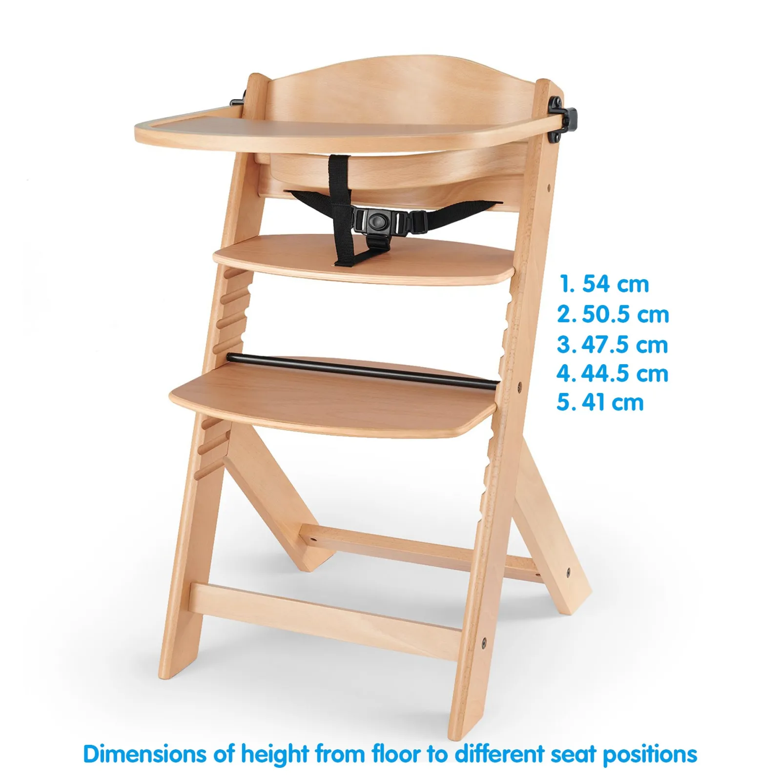 Little Helper High Chairs (wooden) | Grow-with-Me Modern Eco-Wooden Highchair & Tray | Height Adjustable | Desk Chair | White | 6m - 10 years
