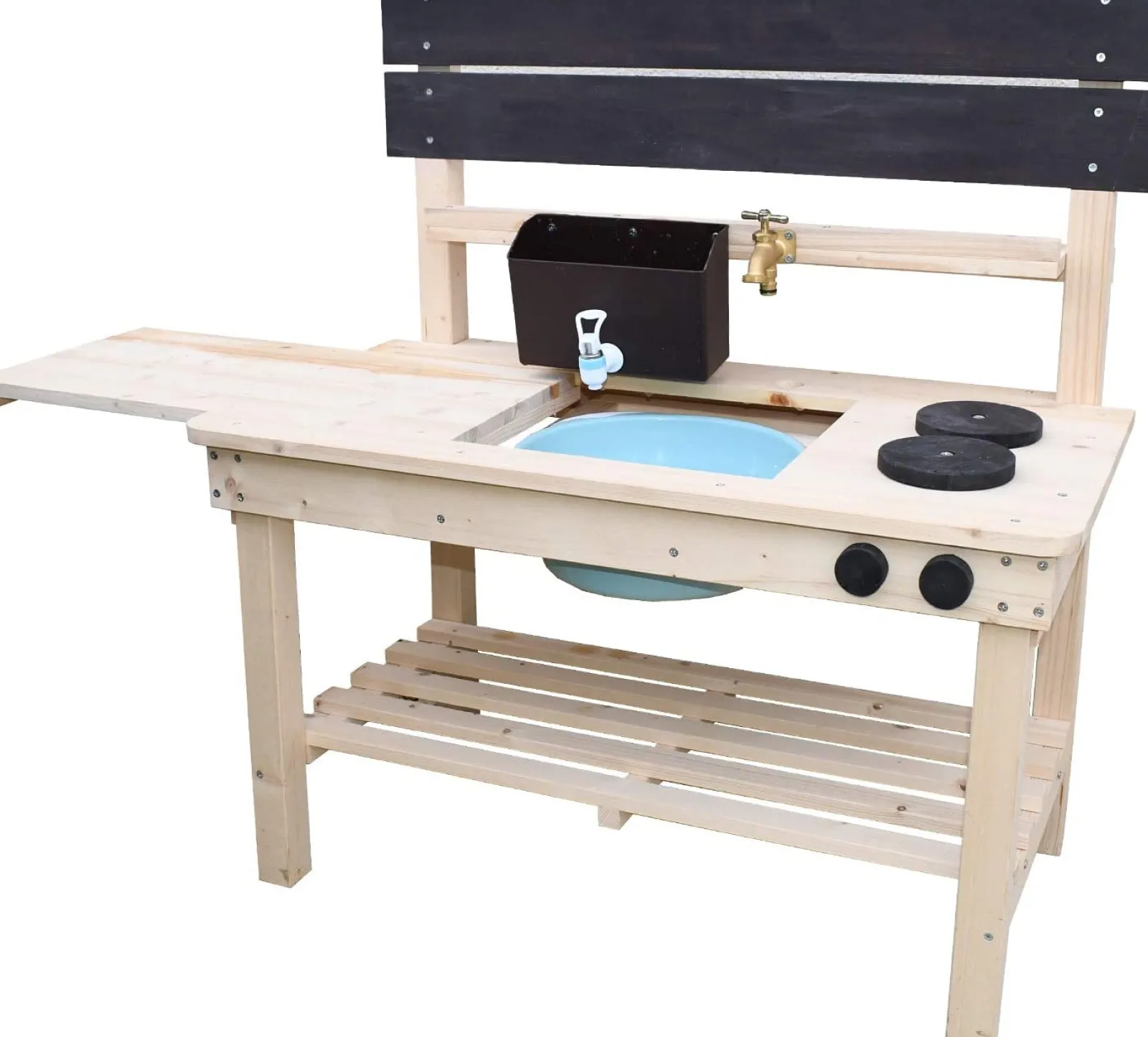 Little Helper Sand & Water Table & Sandpits & Mud Kitchens | Toy Kitchens | Heavy Duty Montessori Wooden Kids Mud Kitchen | Outdoor Toy Kitchen | 18m+