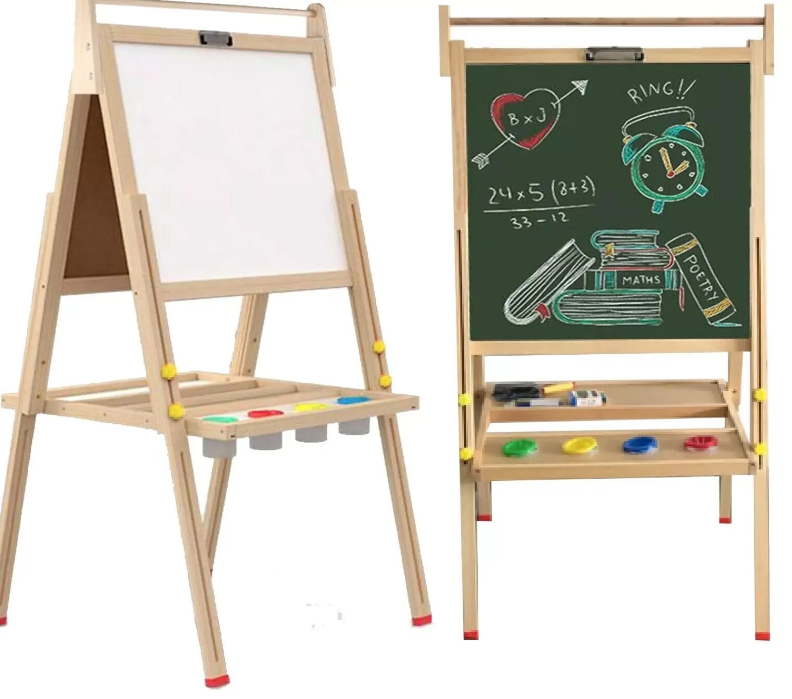 Little Helper Easels & Accessories | Kids Easels & Accessories | Height Adjustable Wooden Childrens Easel | Double Sided Childrens Art Easel | Childrens Blackboard | 3 Years +
