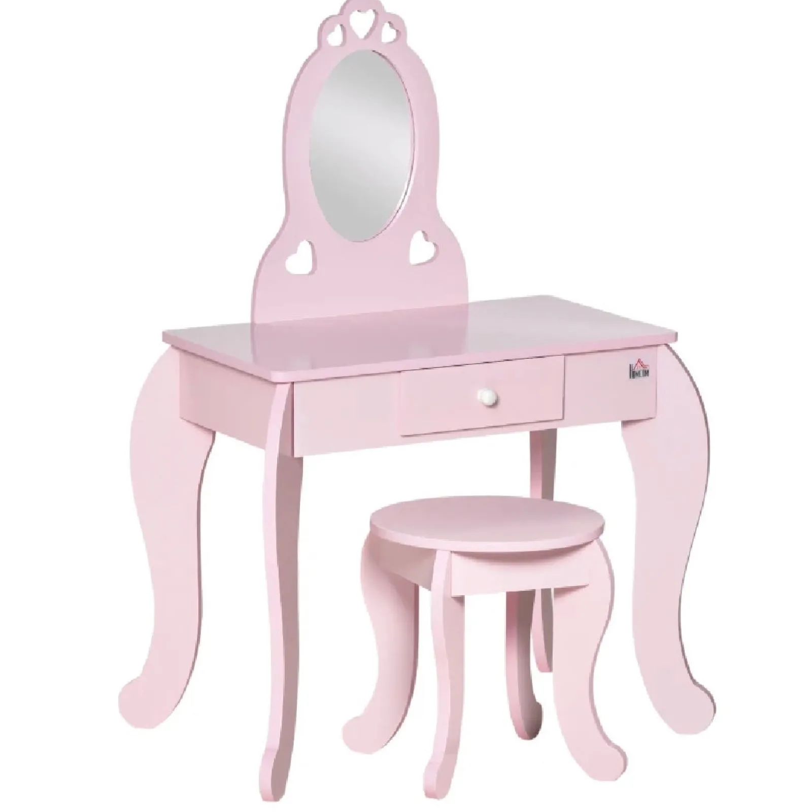 Little Helper Dressing Tables & Vanity Tables | Her Royal Highness Dressing Table with Mirror and Stool | Vanity Unit with Drawer | Pink | 3-6 Years