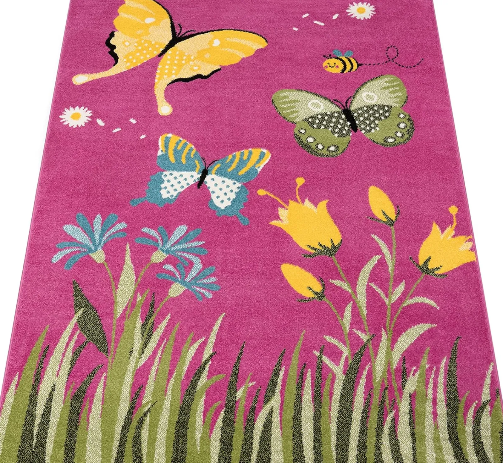 Little Helper Baby Play Mats & Rugs | Play Mats & Rugs | Hypo-allergenic | Non Toxic Children's Rug | Butterflys | Pink | 2 Sizes available