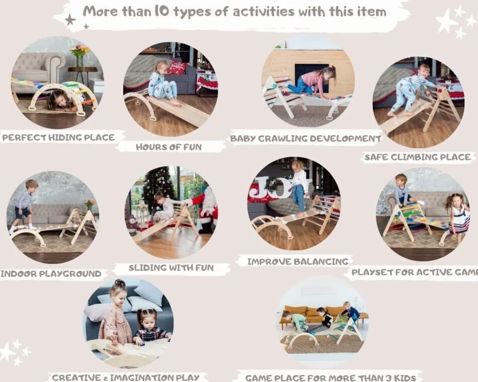 Little Helper Swing & Slide Sets & Garden Play & Trampolines | Kids Climbing Frames & Activity Toys | 6-in-1 Children's Eco Wood Climbing Frame | Montessori Pikler Set | Arch | Rocker | Slide | Climbing Triangle
