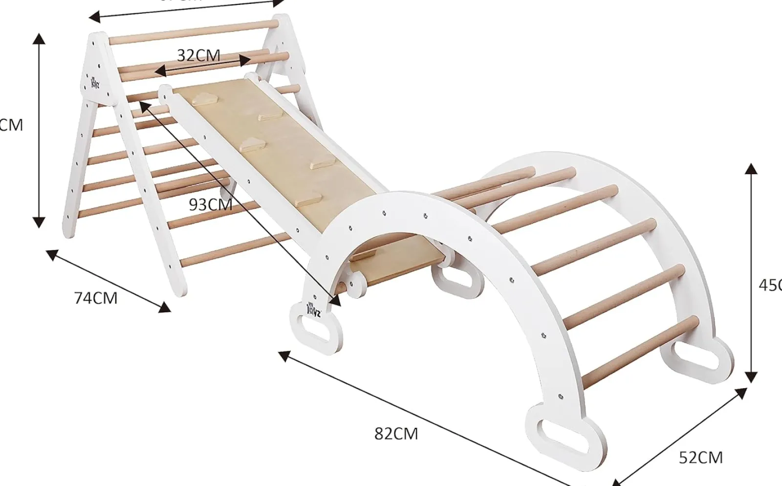 Little Helper Swing & Slide Sets & Garden Play & Trampolines | Kids Climbing Frames & Activity Toys | 6-in-1 Children's Eco Wood Climbing Frame | Montessori Pikler Set | Arch | Rocker | Slide | Climbing Triangle