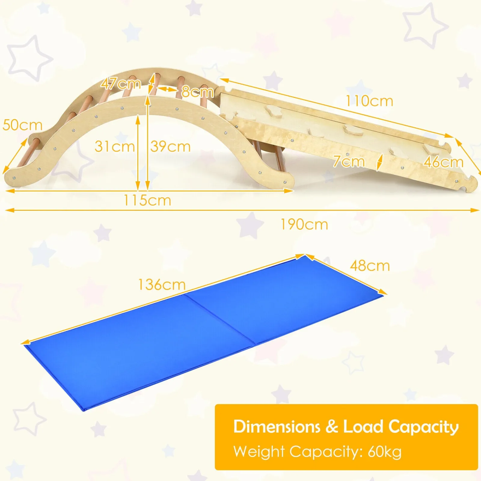 Little Helper Swing & Slide Sets & Garden Play & Trampolines | Kids Climbing Frames & Activity Toys | 4-in-1 Children's Eco Wood Pikler Climbing Arch, Rocker Chair, Slide & Climber | Natural Wood