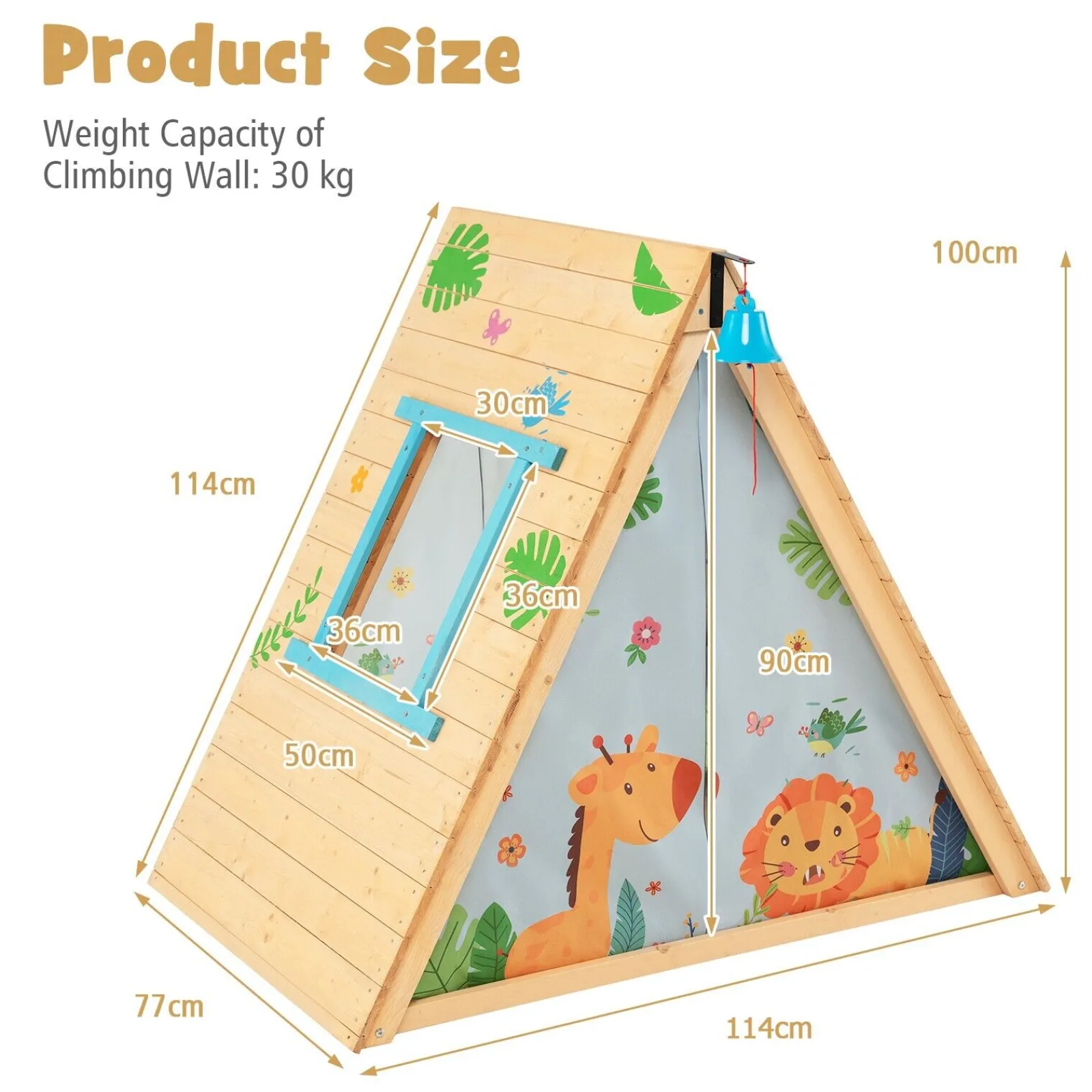 Little Helper Swing & Slide Sets & Garden Play & Trampolines | Kids Climbing Frames & Activity Toys | 2-in-1 Children's Montessori Fir Wood Climbing Frame | Climbing Wall and Playhouse | 3-8 Years