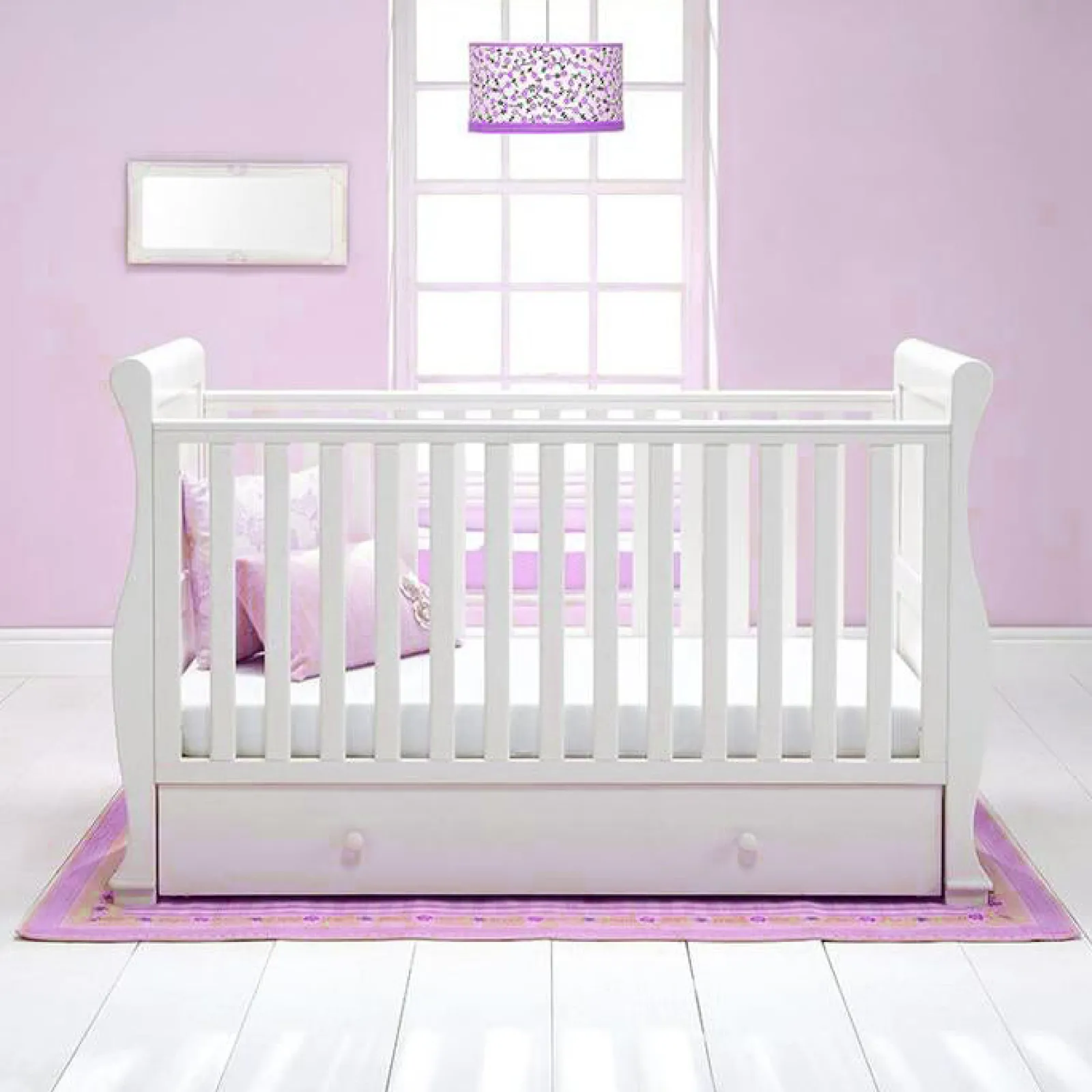 Little Helper Toddler Beds & Childrens Single Beds | Cot Beds | 4-in-1 Cocoon Sleigh Cot Bed with Drawer | Wooden Cot | Toddler Bed | Day Bed | White