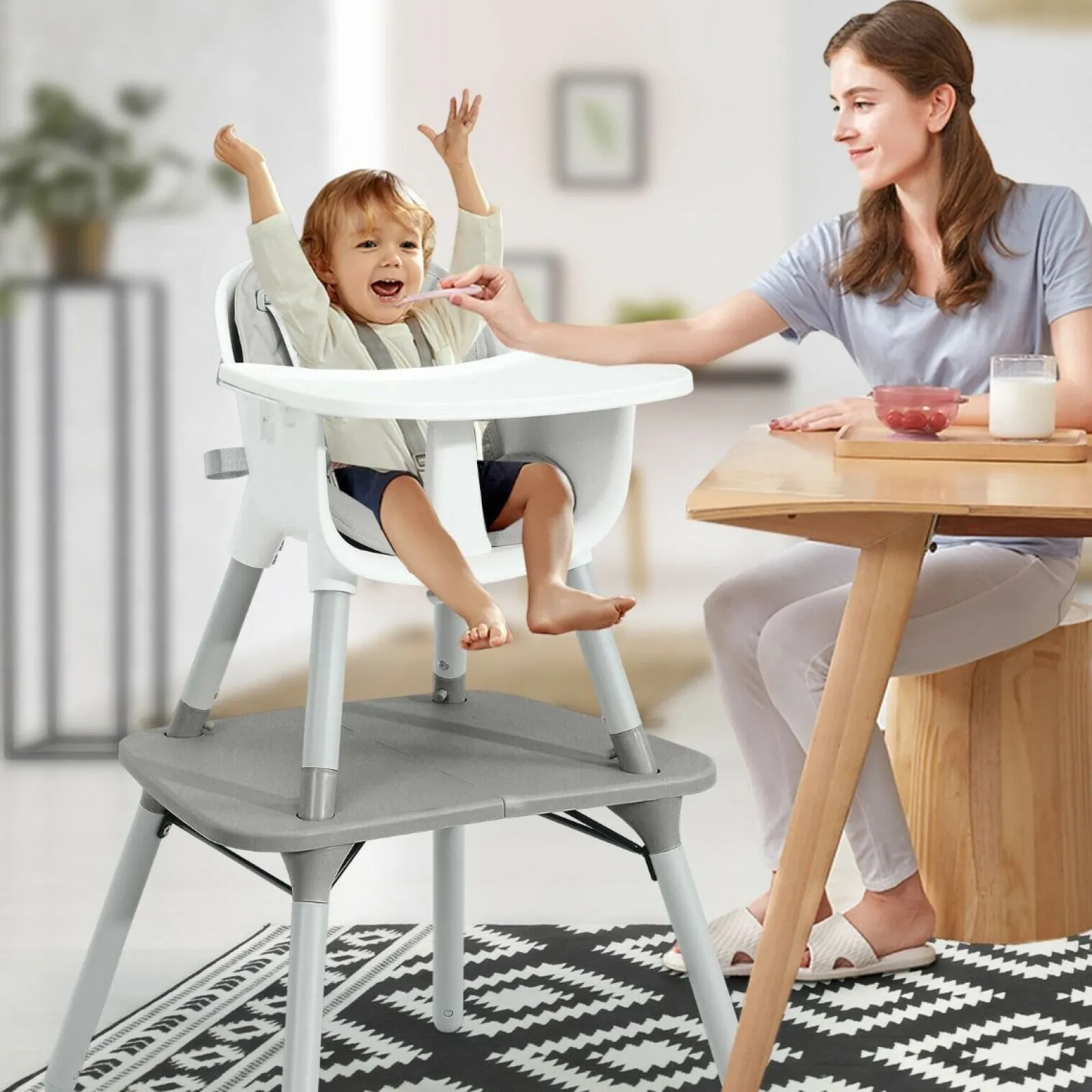 Little Helper High Chairs (plastic) | High Chairs (combination) | 5-in-1 Combination Baby High Chair | Removable Tray 5 Point Harness | Low Chair | Table & Chair Set