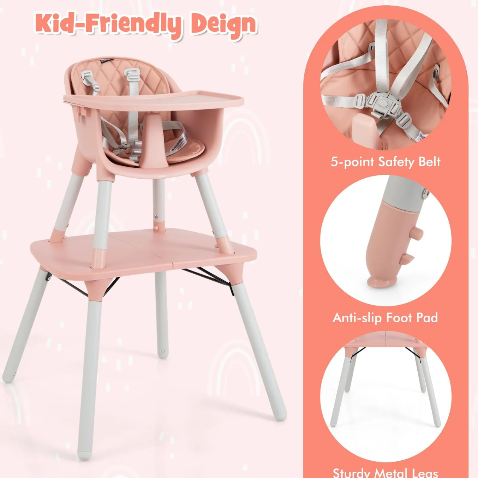 Little Helper High Chairs (plastic) | High Chairs (combination) | 5-in-1 Combination Baby High Chair | Removable Tray 5 Point Harness | Low Chair | Table & Chair Set