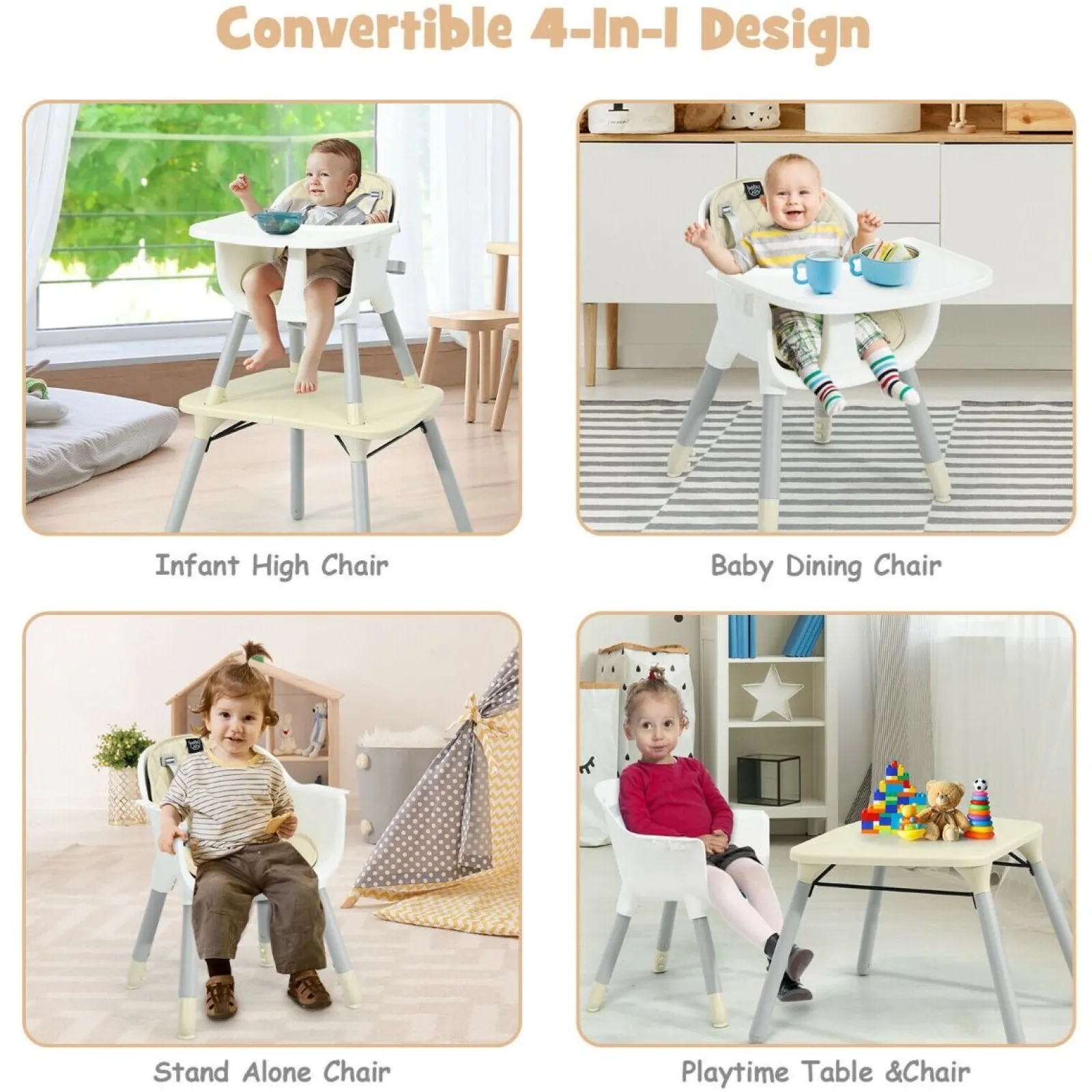 Little Helper High Chairs (plastic) | High Chairs (combination) | 5-in-1 Combination Baby High Chair | Removable Tray 5 Point Harness | Low Chair | Table & Chair Set