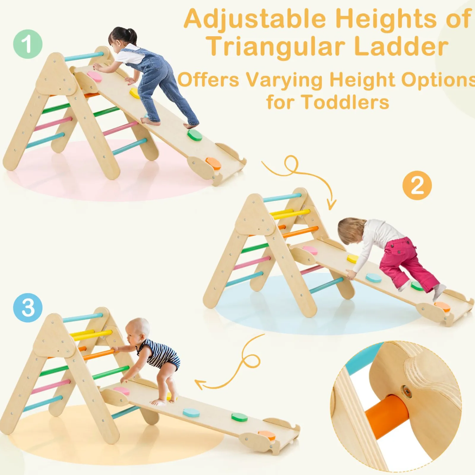 Little Helper Swing & Slide Sets & Garden Play & Trampolines | Kids Climbing Frames & Activity Toys | 6-in-1 Eco Wood Climbing Frame | Montessori Pikler Set | Arch | Rocker | Slide | Climbing Triangle