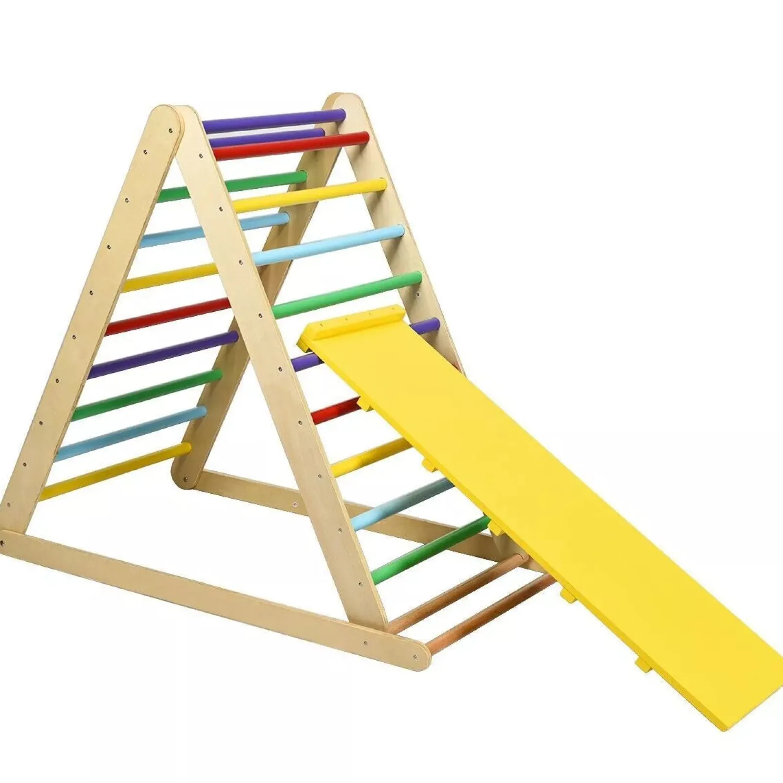 Little Helper Swing & Slide Sets & Garden Play & Trampolines | Kids Climbing Frames & Activity Toys | 3-in-1 Eco Wood Folding Climbing Frame | Montessori Pikler Triangle | Slide & Climber | 1-6 Years