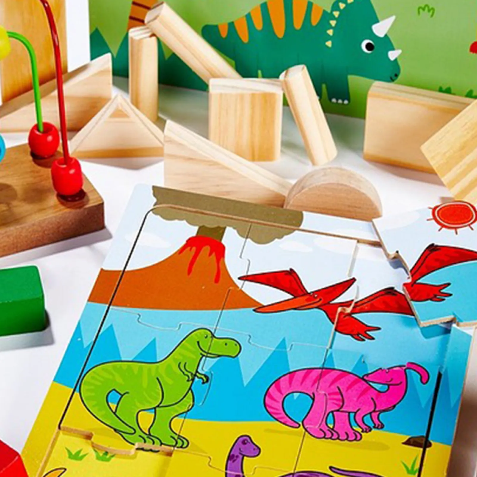Little Helper Wooden Toys & Educational Toys | 8-in-1 Educational Wooden Dinosaur Toy | Multi Activity Toy | Shape Sorter | Alphabet Blocks | Personalisation Option