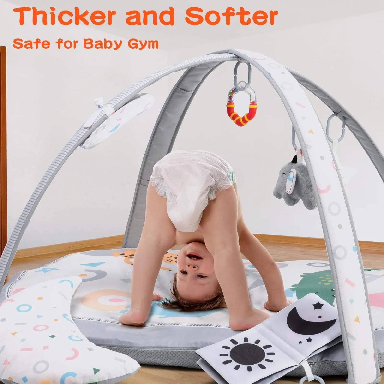 Little Helper Baby Play Gyms & Tummy Time & Activity Centres | Baby Changing Mats | 7-in-1 Five Senses Multipurpose Activity Baby Gym | Washable Baby Play Mat | 2 Detachable Non-Slip Mats