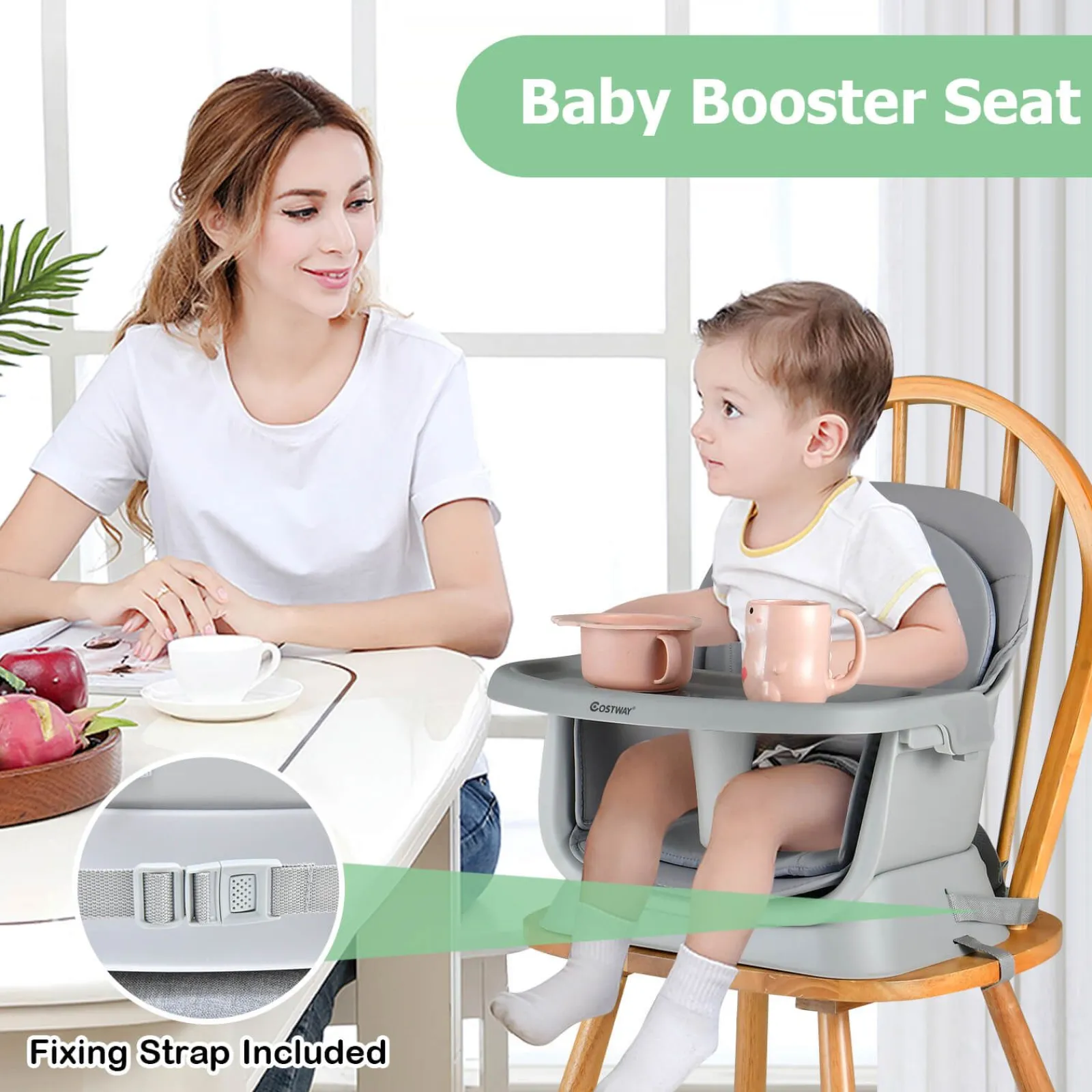 Little Helper High Chairs (plastic) | 6-in-1 Grow-with-me Baby High Chair | 5-Point Harness | Booster Seat | Table & Chair Set | Grey