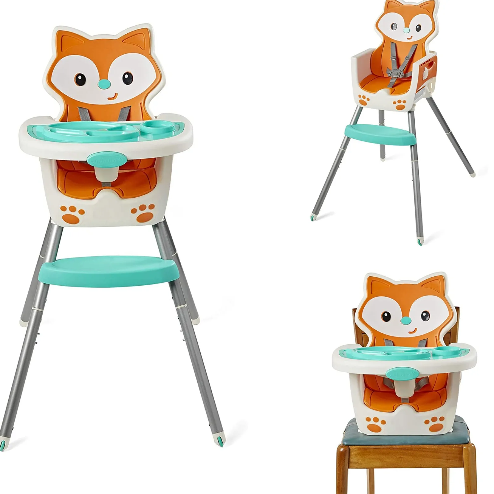 Little Helper High Chairs (plastic) | High Chairs (combination) | 7-in-1 Grow-with-Me Reclining Baby High Chair, Low Chair & Booster Seat for Chairs | Mr Fox