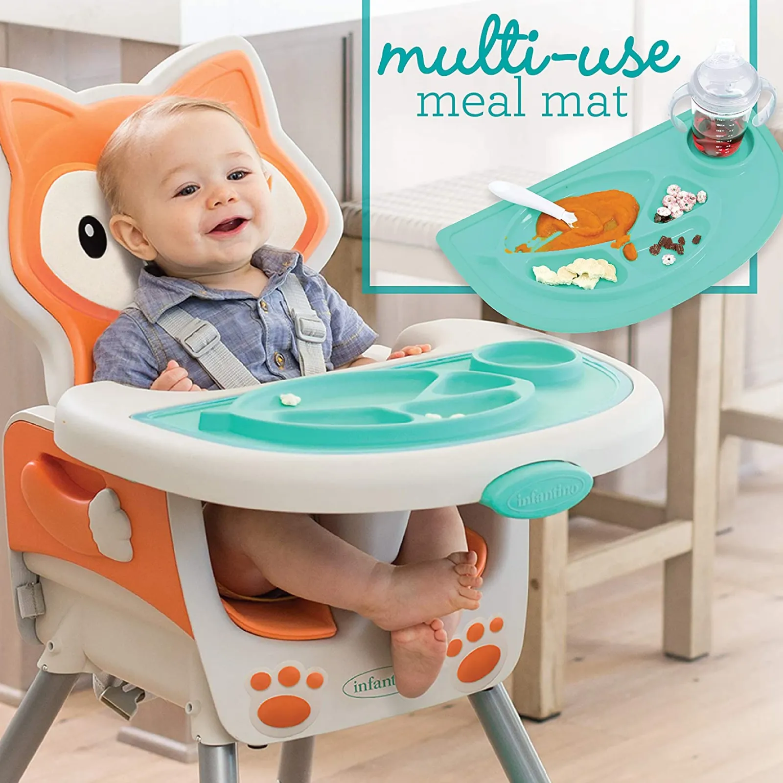 Little Helper High Chairs (plastic) | High Chairs (combination) | 7-in-1 Grow-with-Me Reclining Baby High Chair, Low Chair & Booster Seat for Chairs | Mr Fox