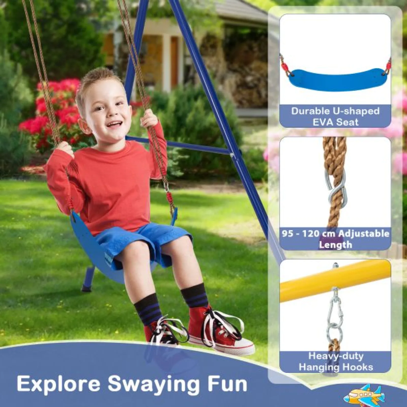 Little Helper Swing & Slide Sets & Garden Play & Trampolines | 4-in-1 Heavy Duty Pikler Swing Set | Climbing Ladder | Disc Swing | Basketball Hoop | 3-9 Years